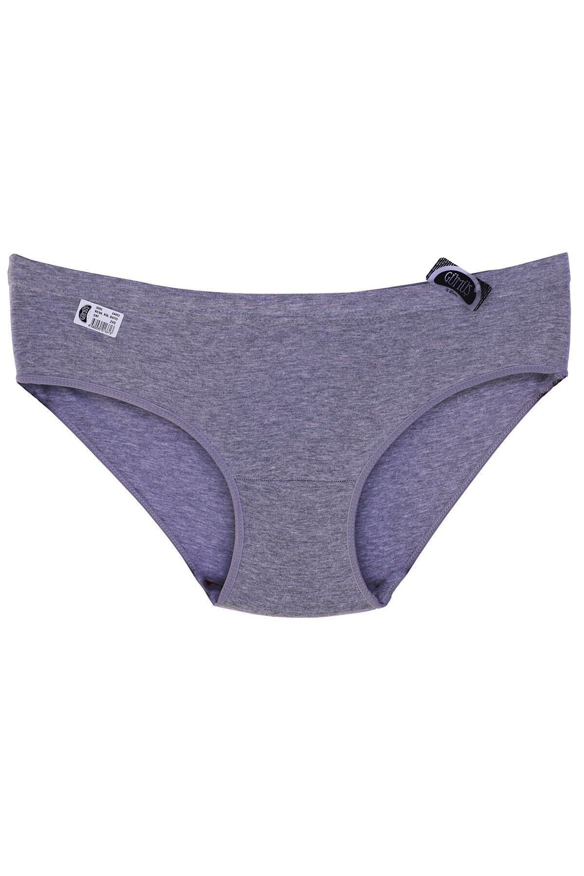 Gümüş 12 Adet Gri Renk Ribana Bato Külot