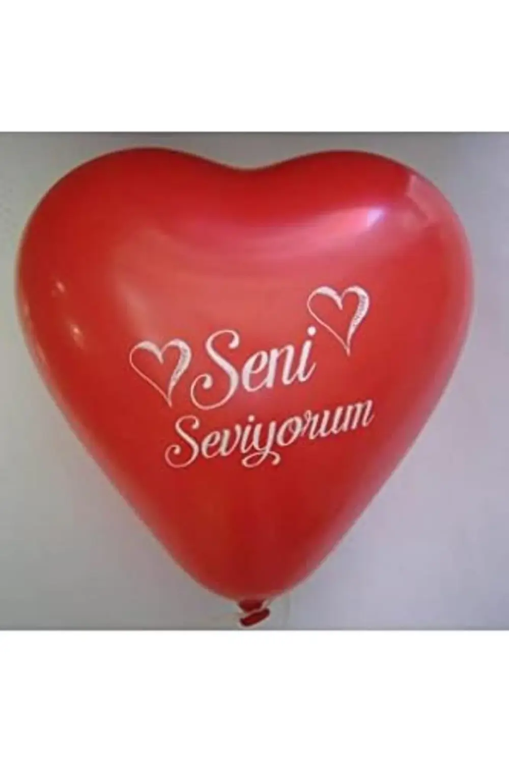 12 Adet Kırmızı Kalpli Seni Seviyorum Baskılı Balon Helyumla Uçan