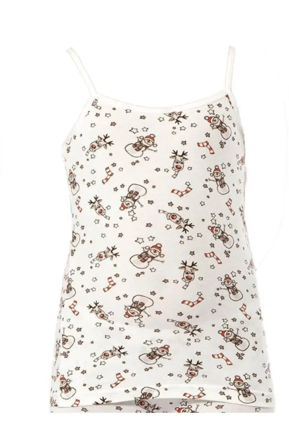 12 Adet Kız Çocuk Baskılı Ip Askılı Atlet Karışık Renk 3405