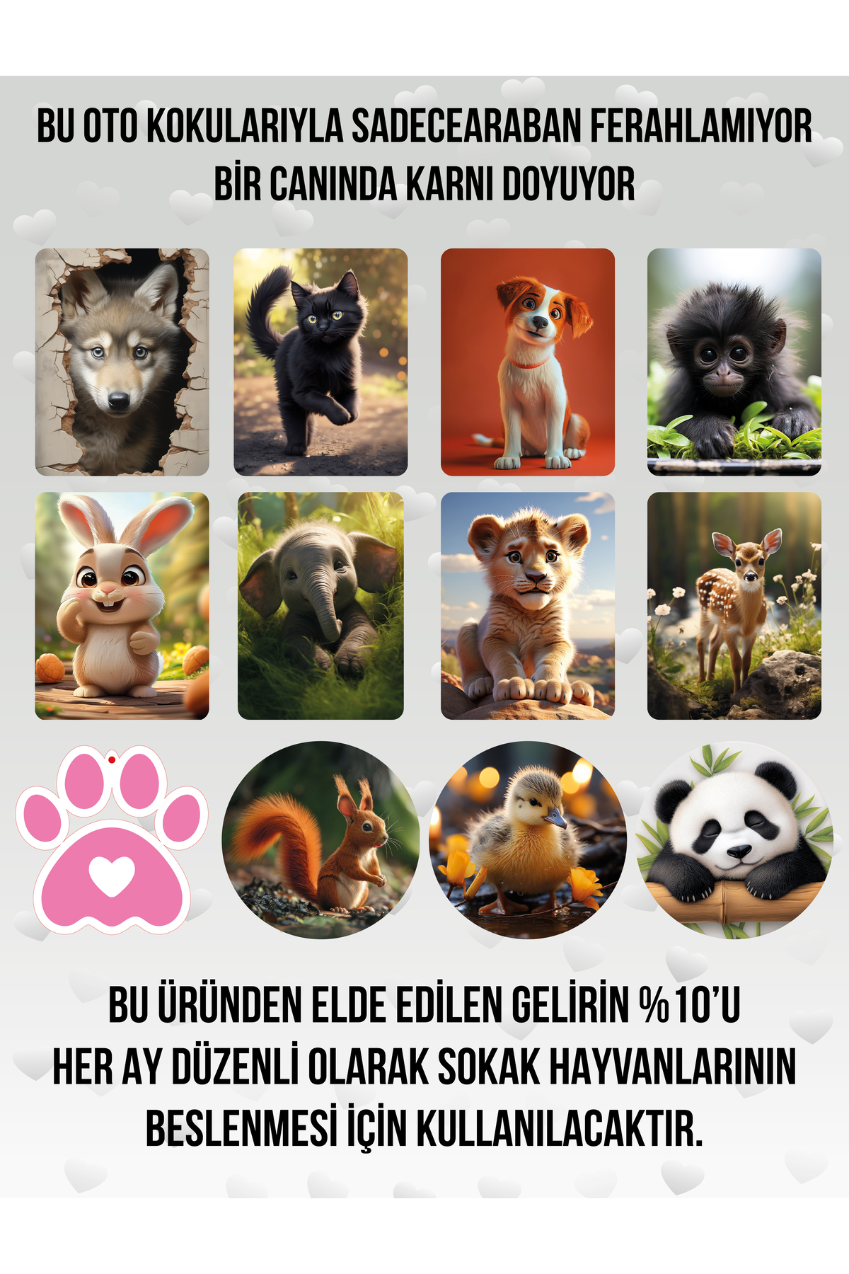 12 Adet Koklayınca Sevgi, Bakınca Vicdan Temalı Dekoratif Oto Kok