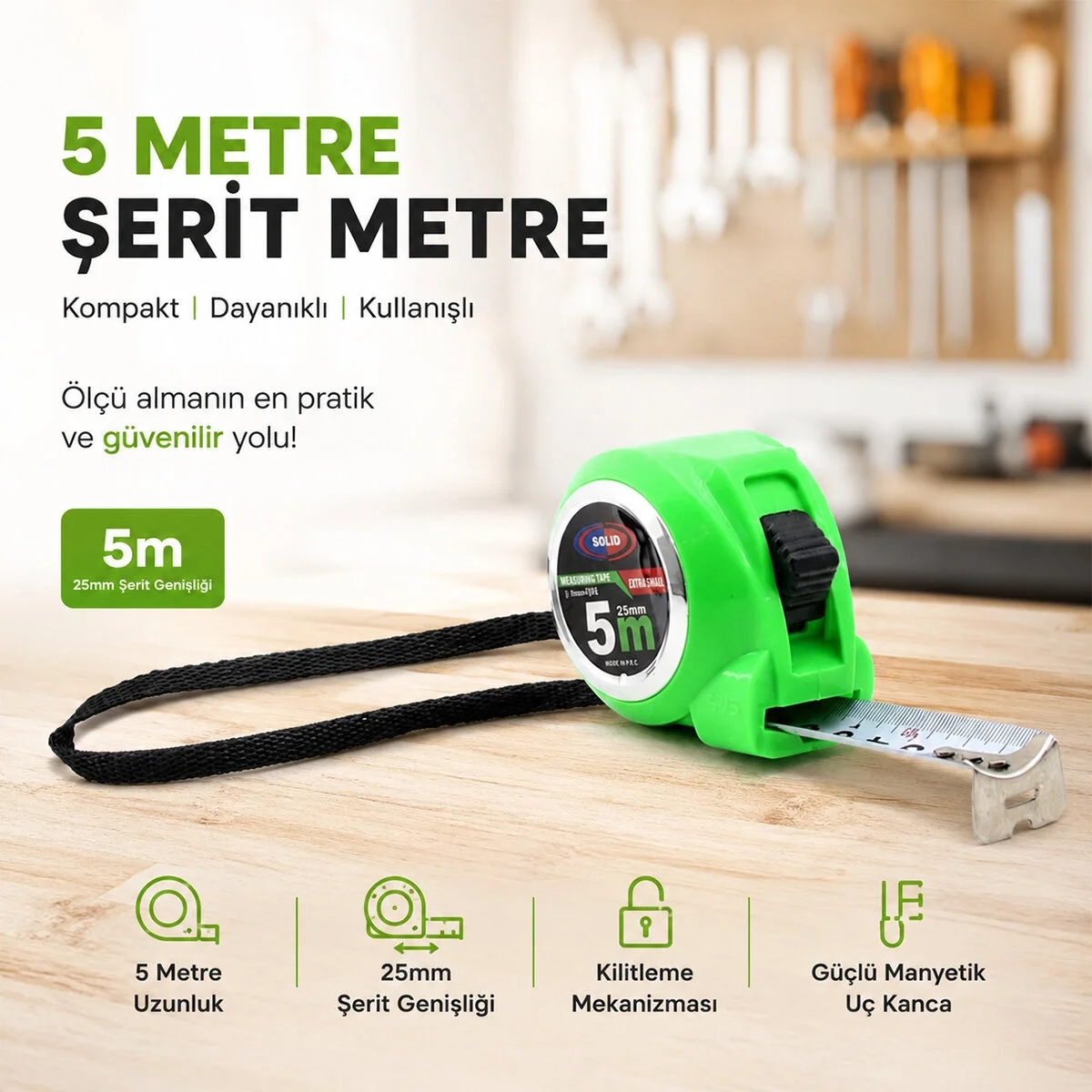 12 Adet Measurıng Tape 5mtx25mm Şerit Metre Bx40 Fiyatı, Yorumları ve Özellikleri