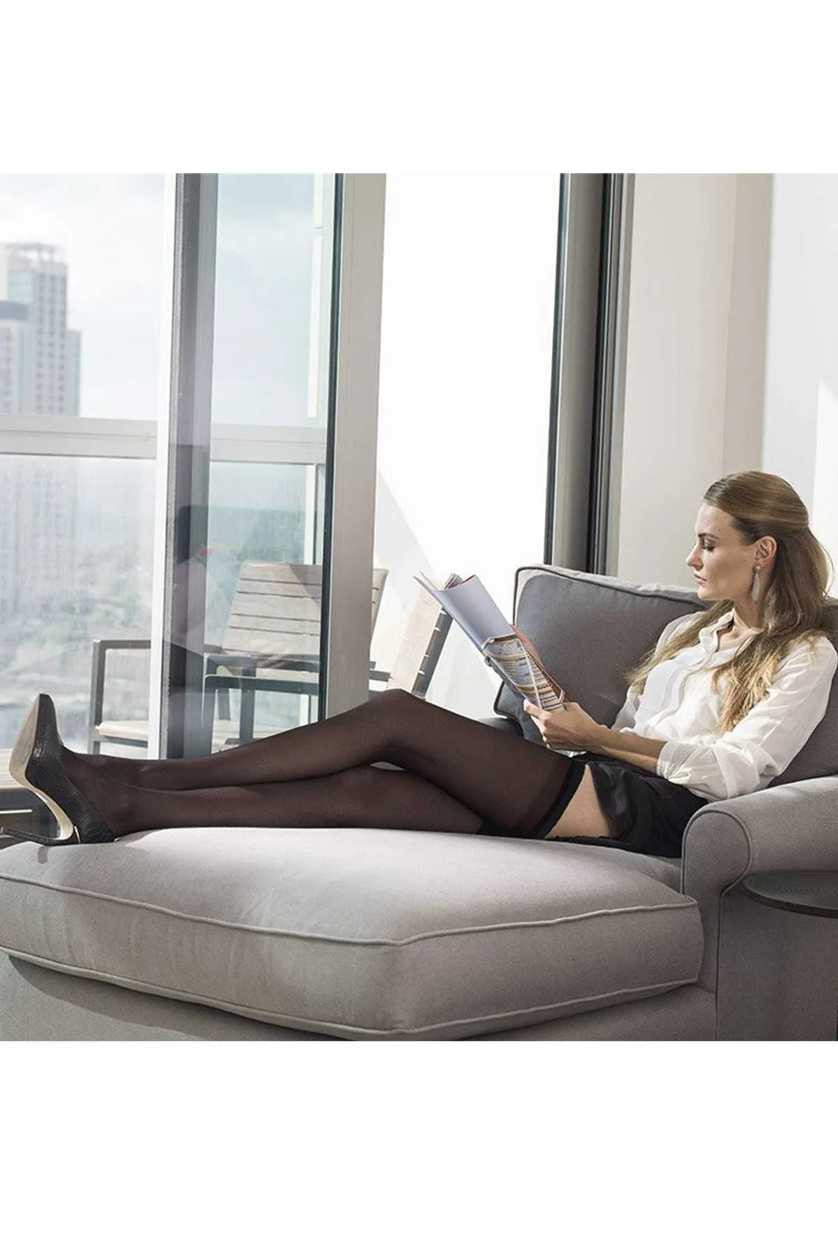 12 Adet Mus Kaçmaz Lastikli Çorap 70 denye 57 Ten