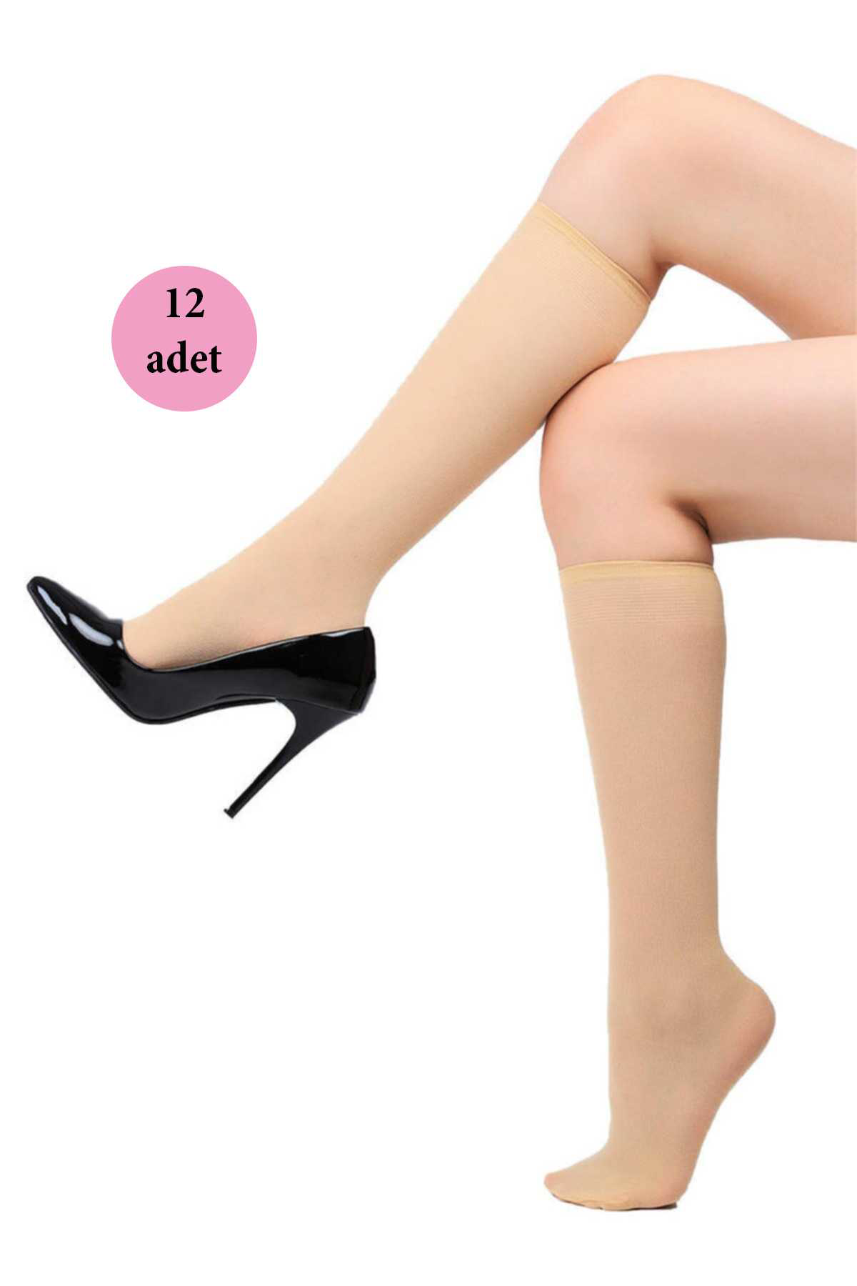 Just Cheap Store 12 Adet Orta Kalin Dizalti Çorap 40 Denye 51 Sahra
