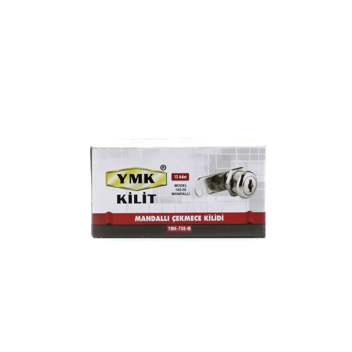 12 Adet Oval - Mandallı Dolap - Çekmece Kilit 20mm Bx40