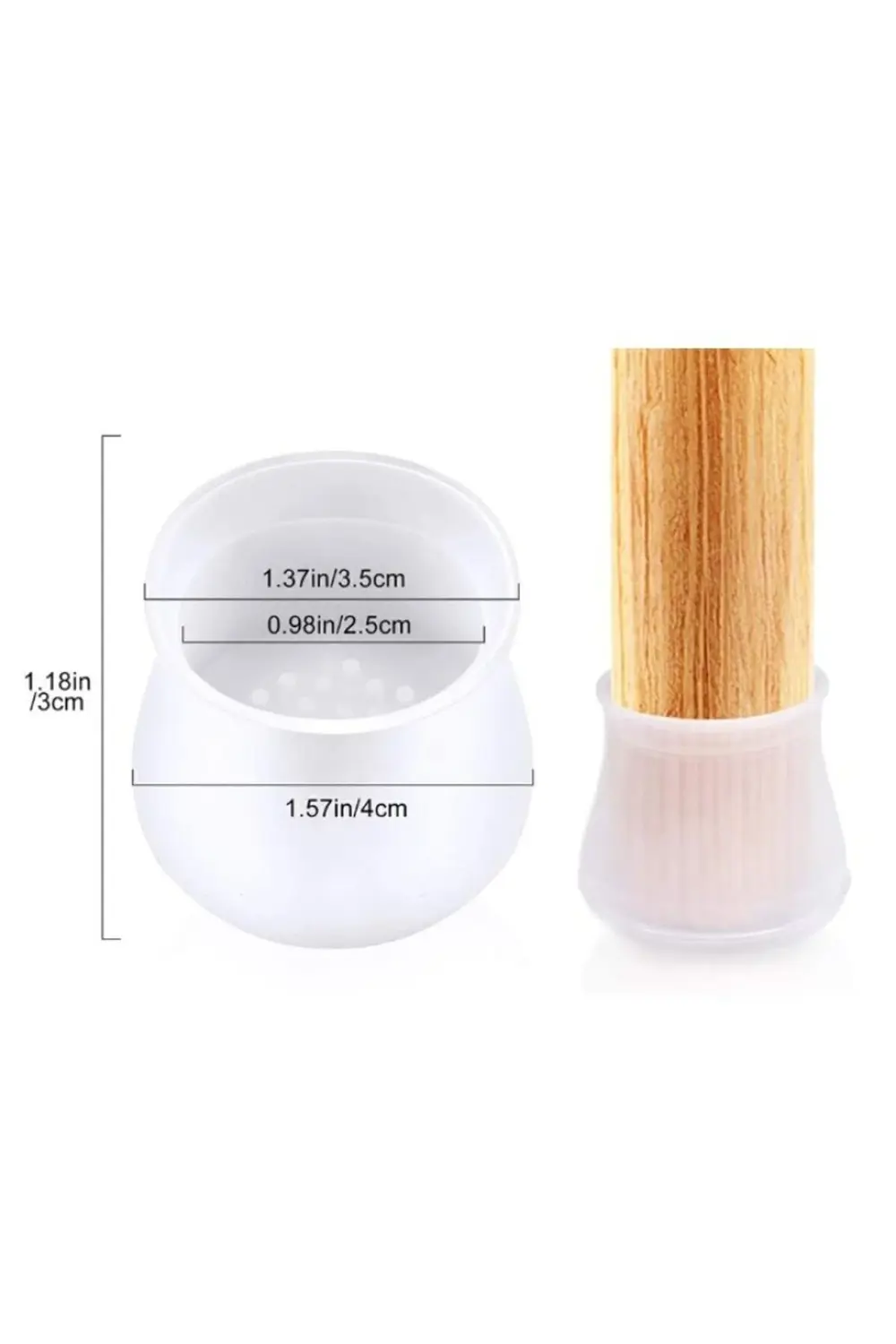 12 Adet Silikon Masa Sandalye Pabuç Kaydırmaz Koltuk Zemin Koruyu