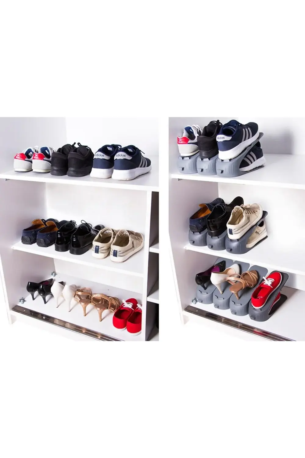 12 Adet Siyah Ayakkabı Rampası Ayakkabı Düzenleyici Organizer