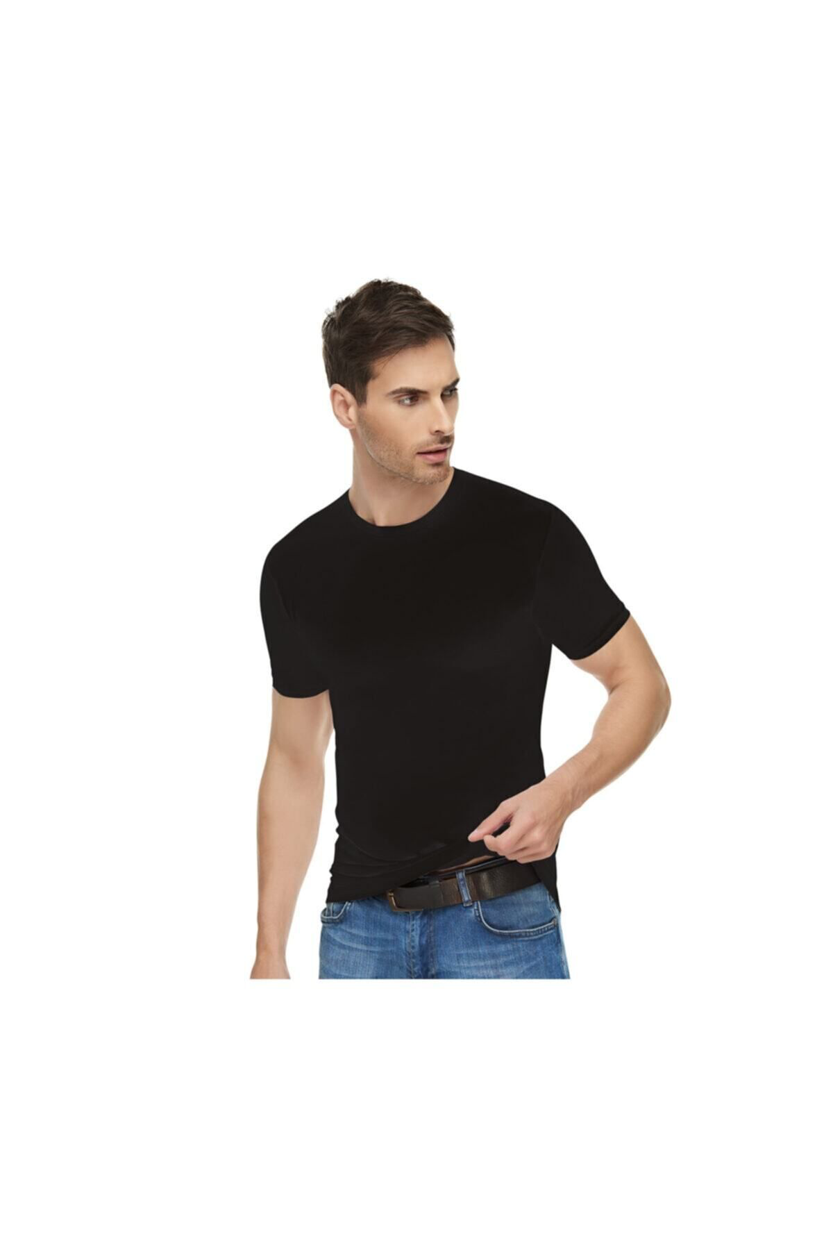 12 Adet Siyah Renk Penye 0 Yaka Fanila