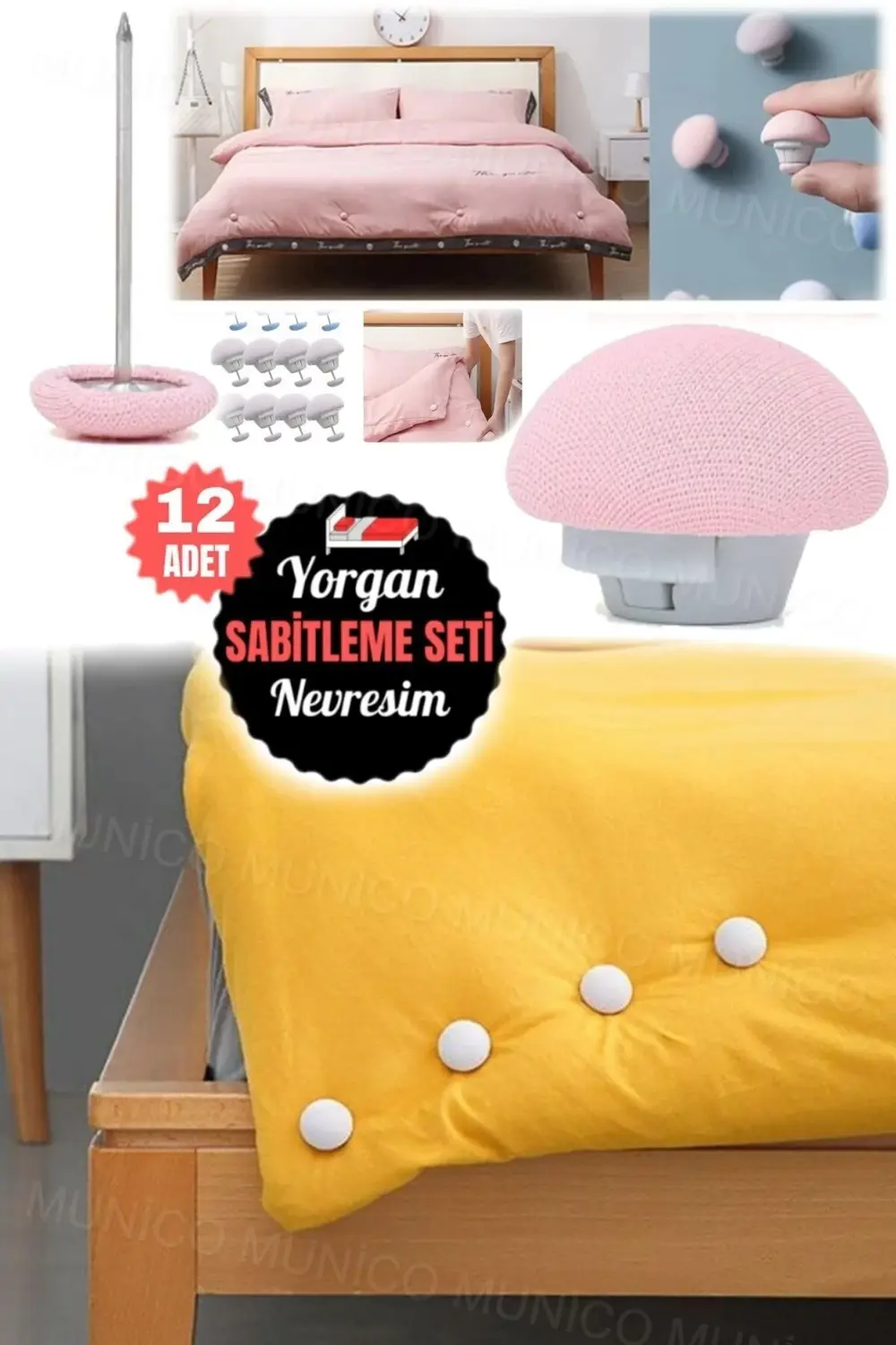 12 Adet Yatağınızı Düzenlemenin Şık Yolu Yorgan Düğmesi Çarşaf Sa