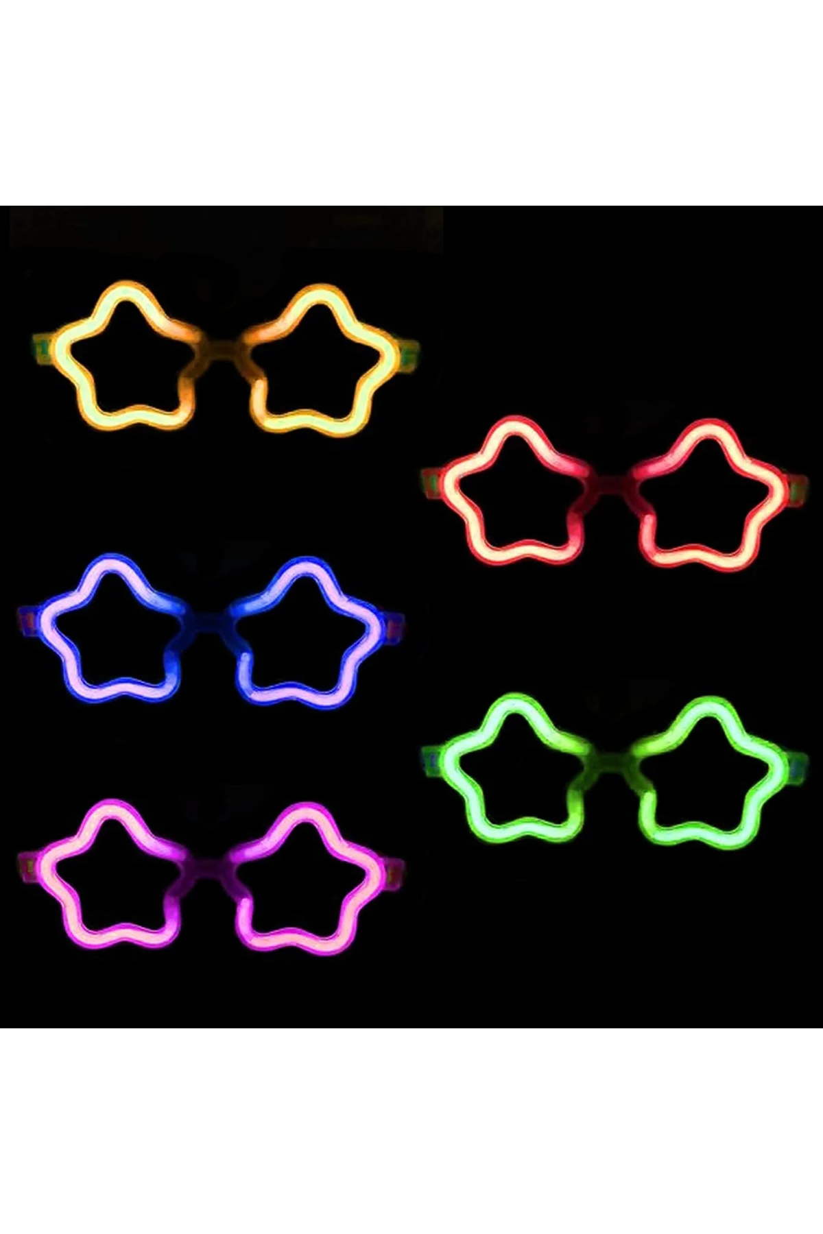 12 Adet Yıldız Glow Gözlük – Glow Partisi ve Etkinlik İçin