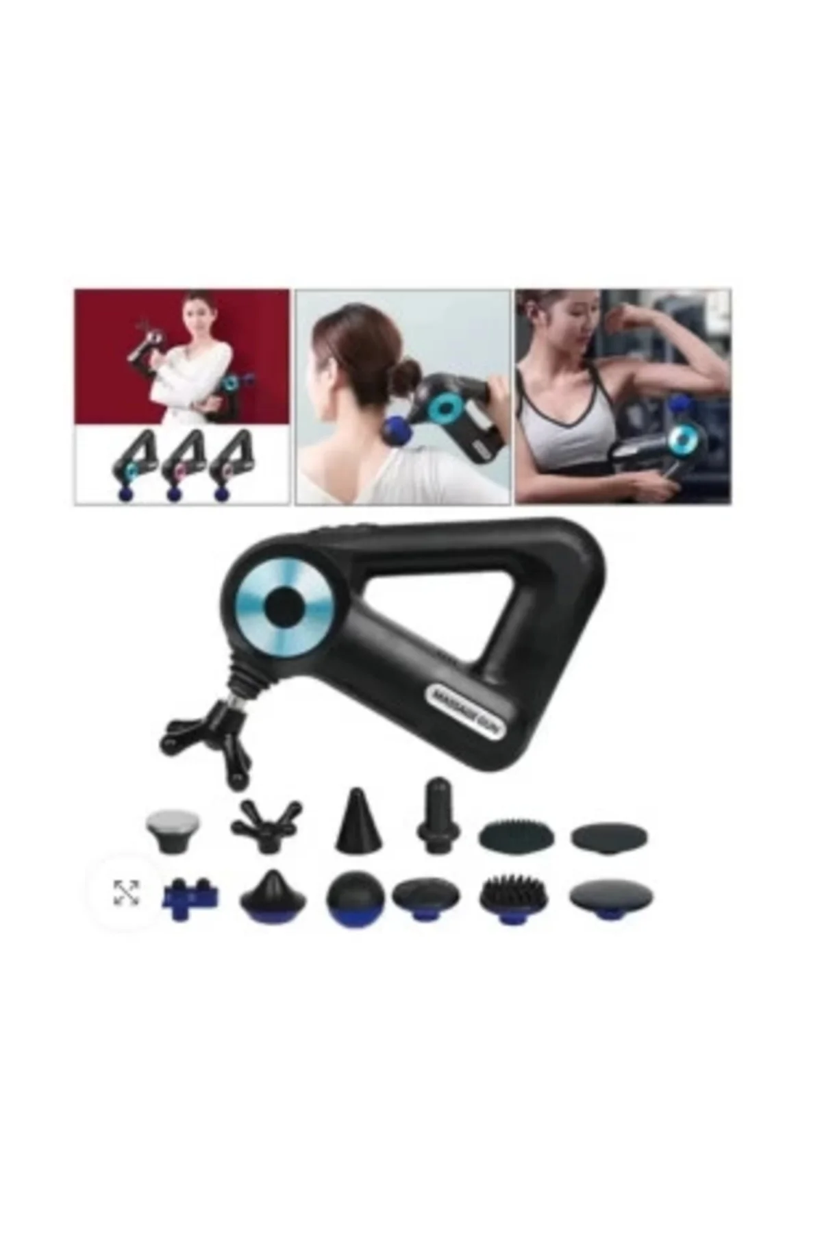 12 Başlıklı Profesyonel Masaj Sı Sporcu Masaj Aleti Seti 6 Hızlı 