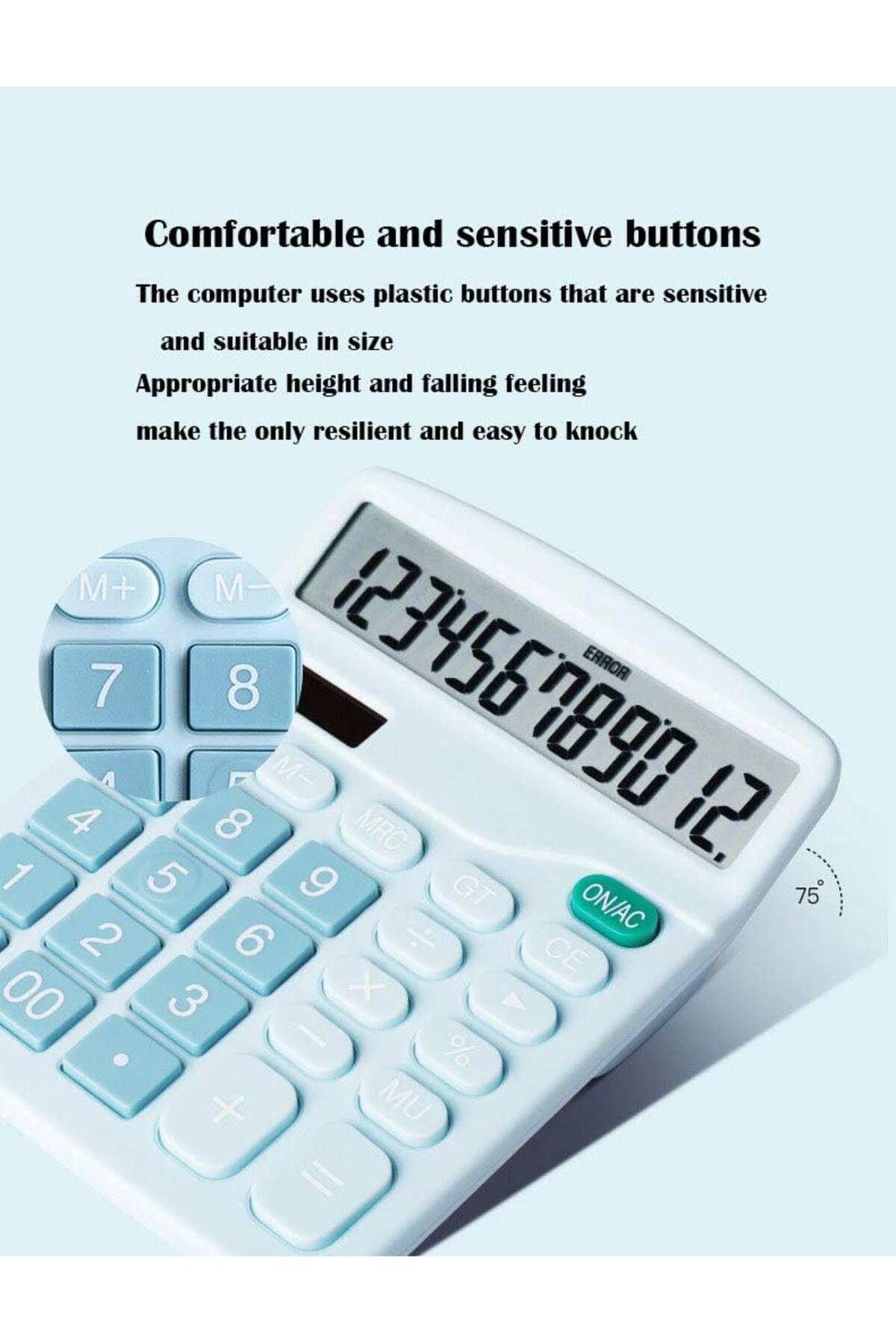 12-bit Güneş Enerjili Standart İşlevli Elektronik Hesap Makinesi 