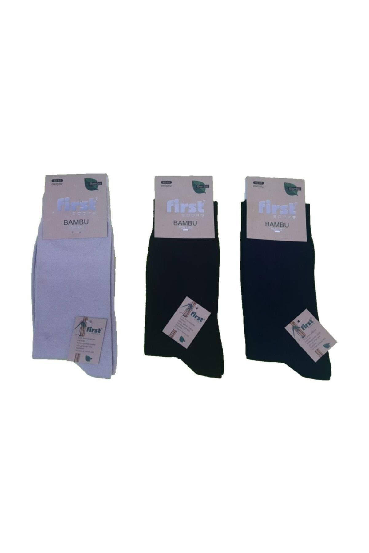 12 Çift Karışık Paket Dikişsiz Bambu Çorap