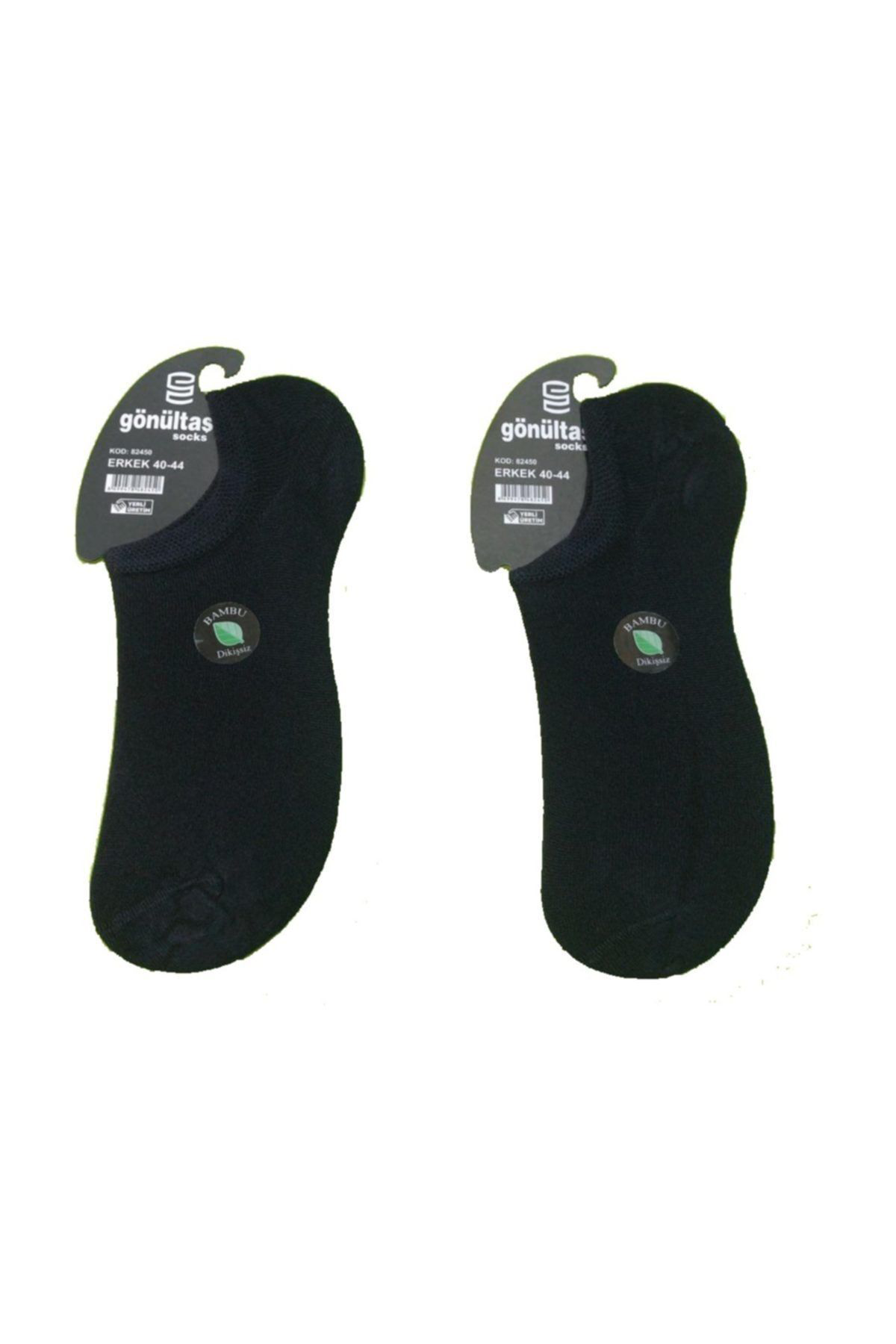 12 Çift Siyah Renk Dikişsiz Bambu Çorap