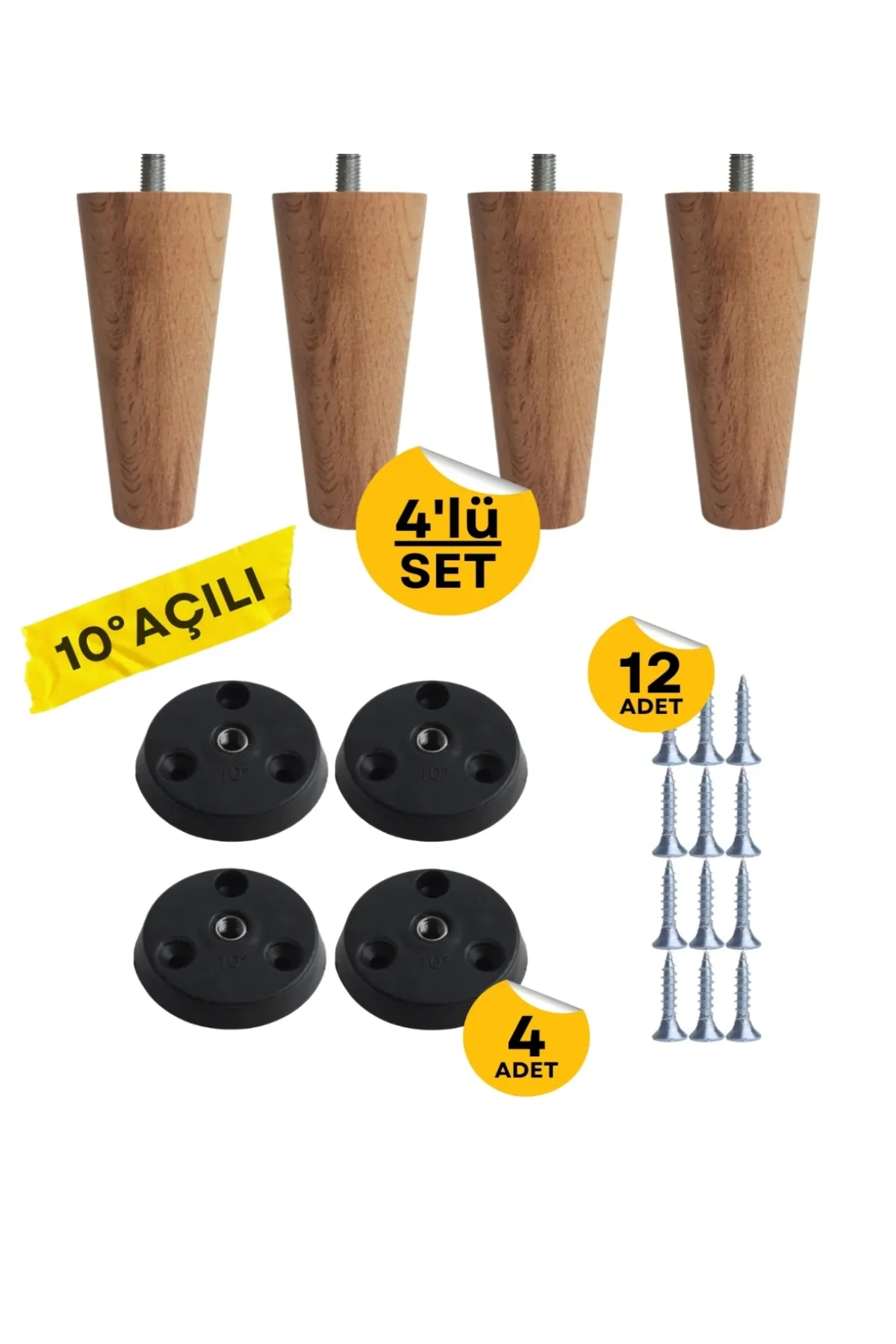 12 cm açılı Ahşap Konik ayak,Baza ayağı,Koltuk ayağı,Tv ünitesi,Dolap yükseltici aparatla beraber 12 cm açılı Ahşap Konik ayak,Baza ayağı,Koltuk ayağı,Tv ünitesi,Dolap yükseltici aparatla beraber