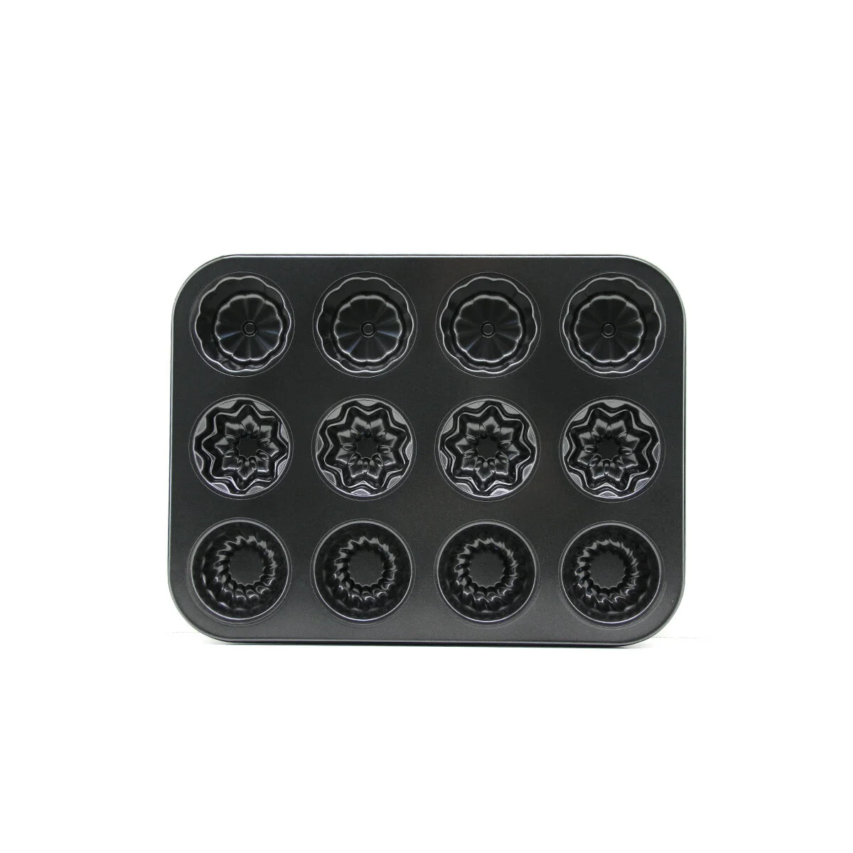 12 Gözlü Metal - Siyah Şekilli Muffin - Kek Kalıp 12 Gözlü Metal - Siyah Şekilli Muffin - Kek Kalıp