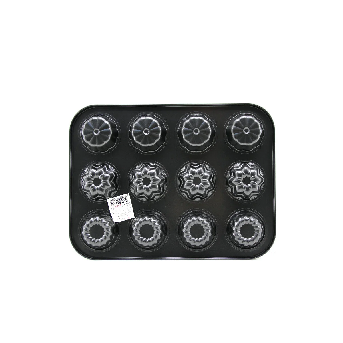 12 Gözlü Metal - Siyah Şekilli Muffin - Kek Kalıp 12 Gözlü Metal - Siyah Şekilli Muffin - Kek Kalıp