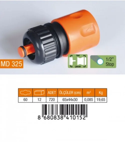 1/2 Hortum Bağlantı Adaptörü Stoplu Bx40