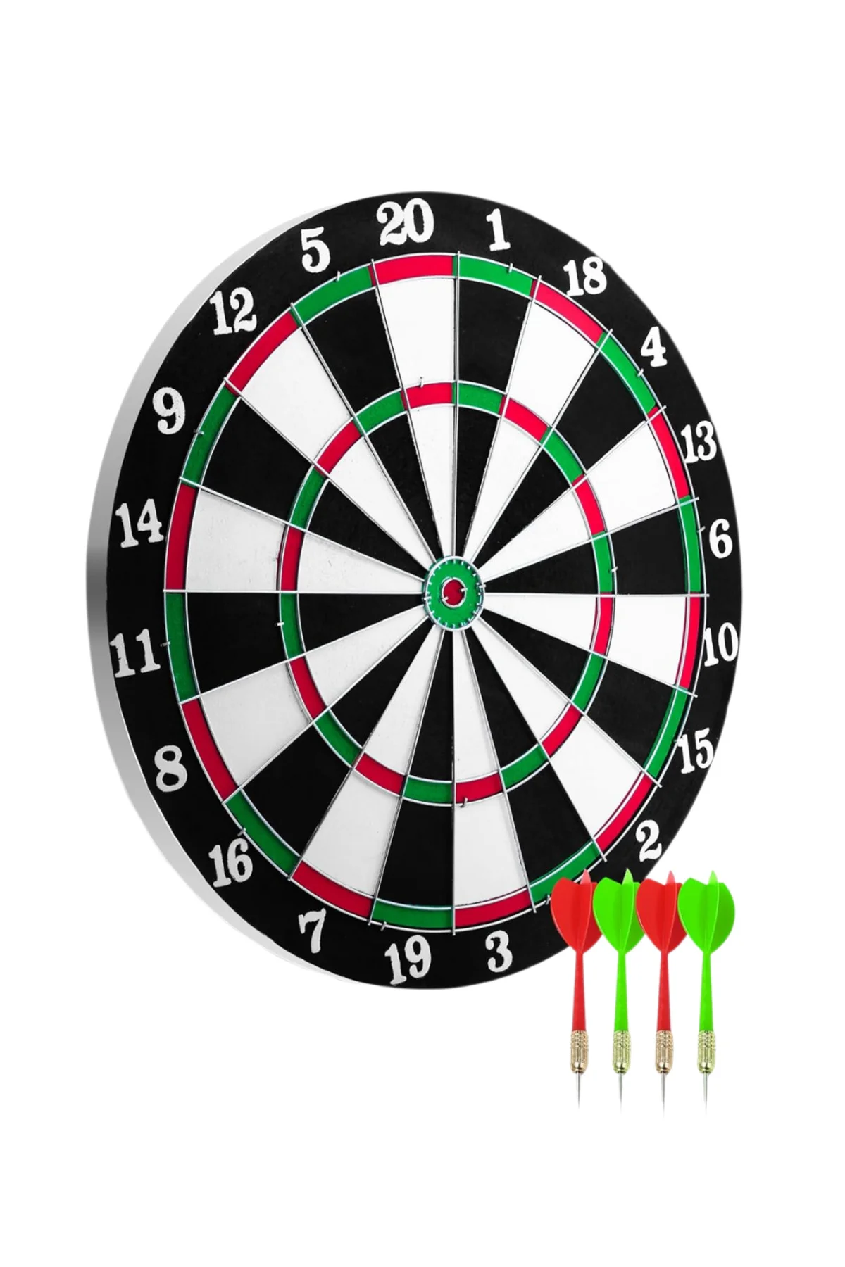 12 İnç Ahşap Dart Tahtası 4 Adet Metal Uçlu Dart Oku Dahil