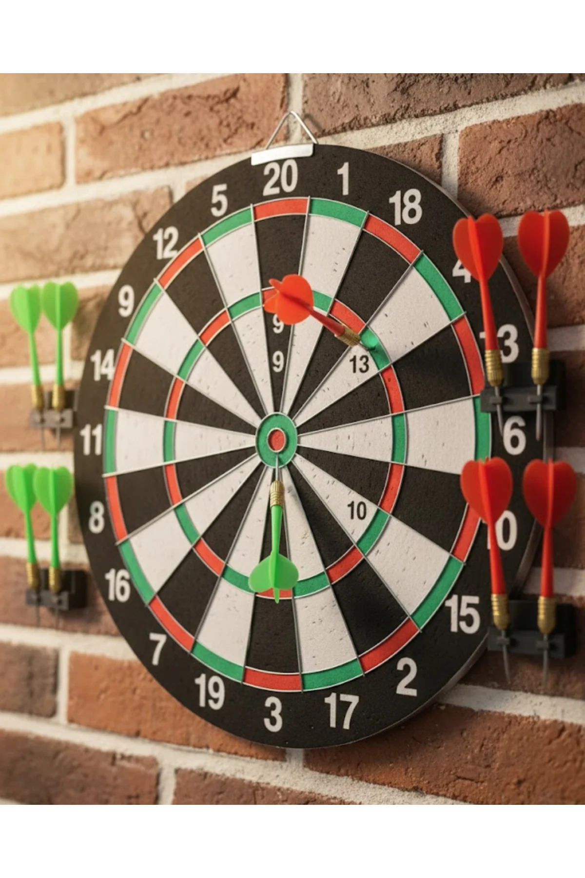 12 İnç Dart Tahtası 4 Adet Metal Uçlu Dart Oku Kolay Montajlı