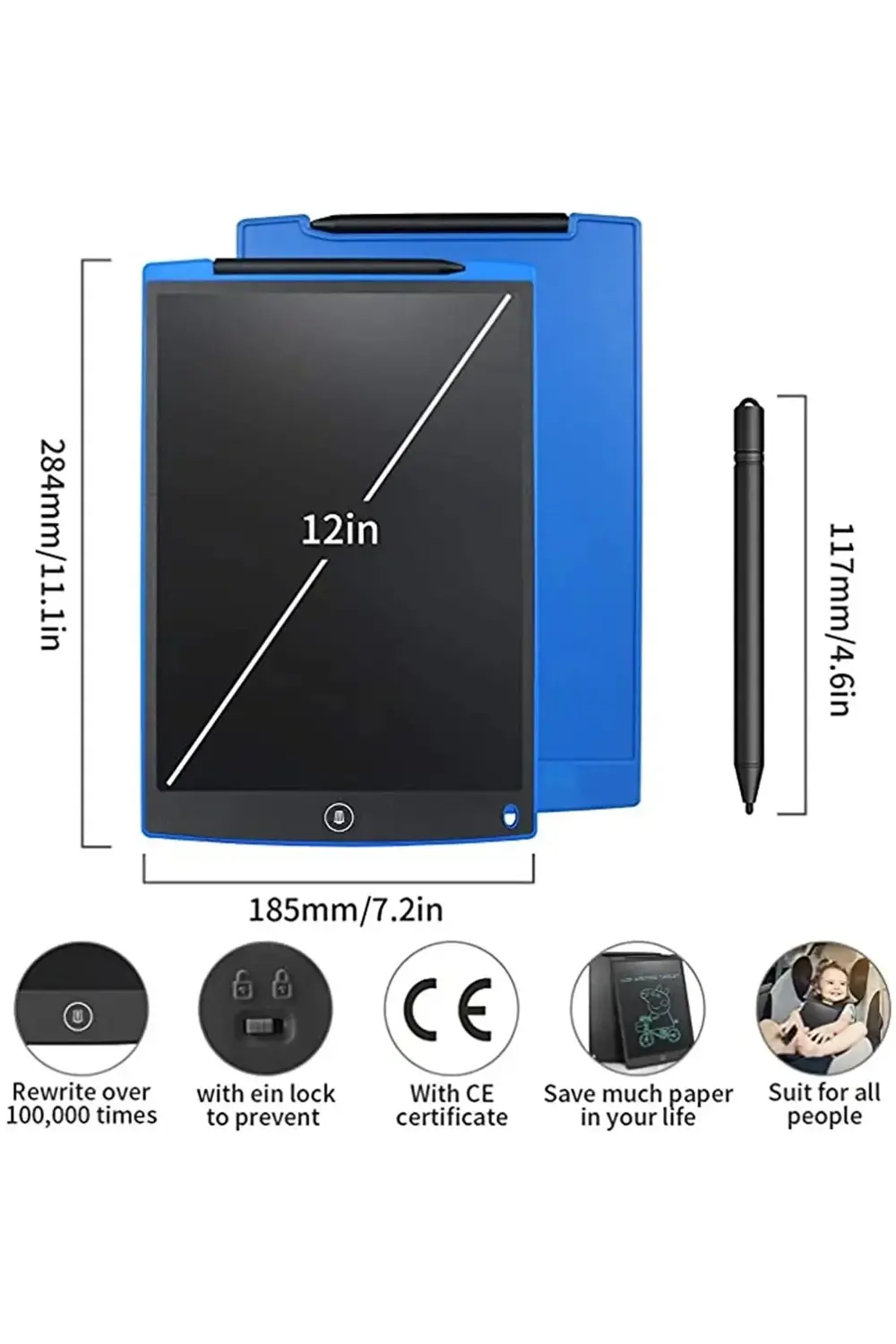 12 Inc Writing Lcd Grafik Dijital Kalemli Çizim Tableti Yazı Taht