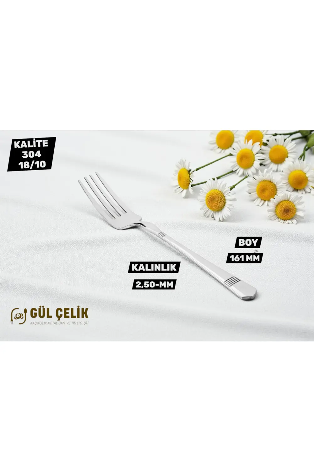 12 Kişilik Tatlı Çatalı Alvina Model 304 Kalite 18/10 Paslanmaz Ç