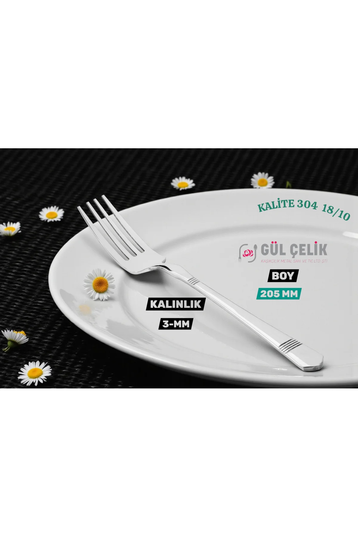 12 Kişilik Yemek Çatalı Alvina Model 304 Kalite 18/10 Paslanmaz Ç