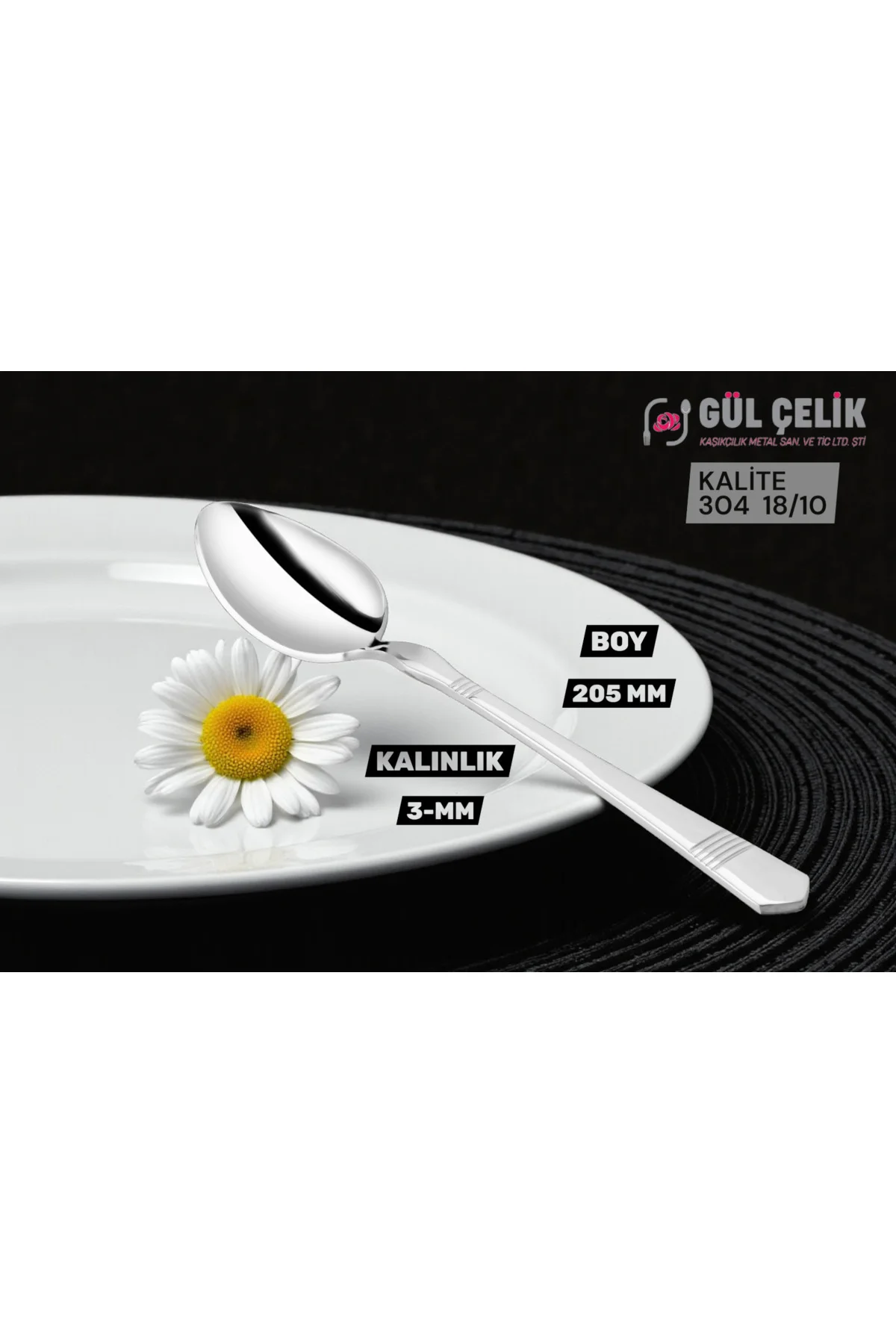 12 Kişilik Yemek Kaşığı Alvina Model 304 Kalite 18/10 Paslanmaz Ç