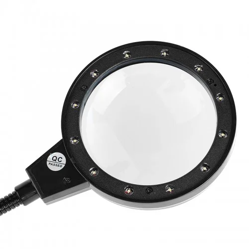 12 Led Clipsli Işıklı Büyüteç Işıklı Masa Lambası Çalışma Lambası