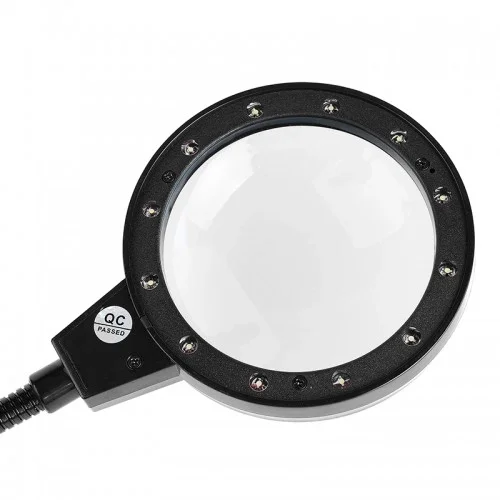 12 Led Clipsli Işıklı Büyüteç Işıklı Masa Lambası Çalışma Lambası