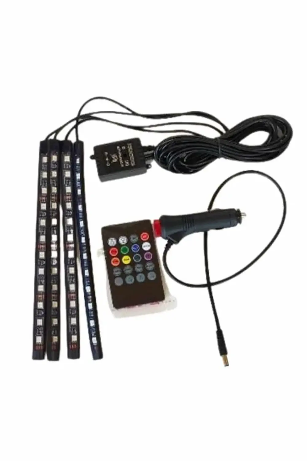 12 Ledli RGB Işıklı Araç Içi Ayak Altı Led Oto Ampul Kumandalı 7