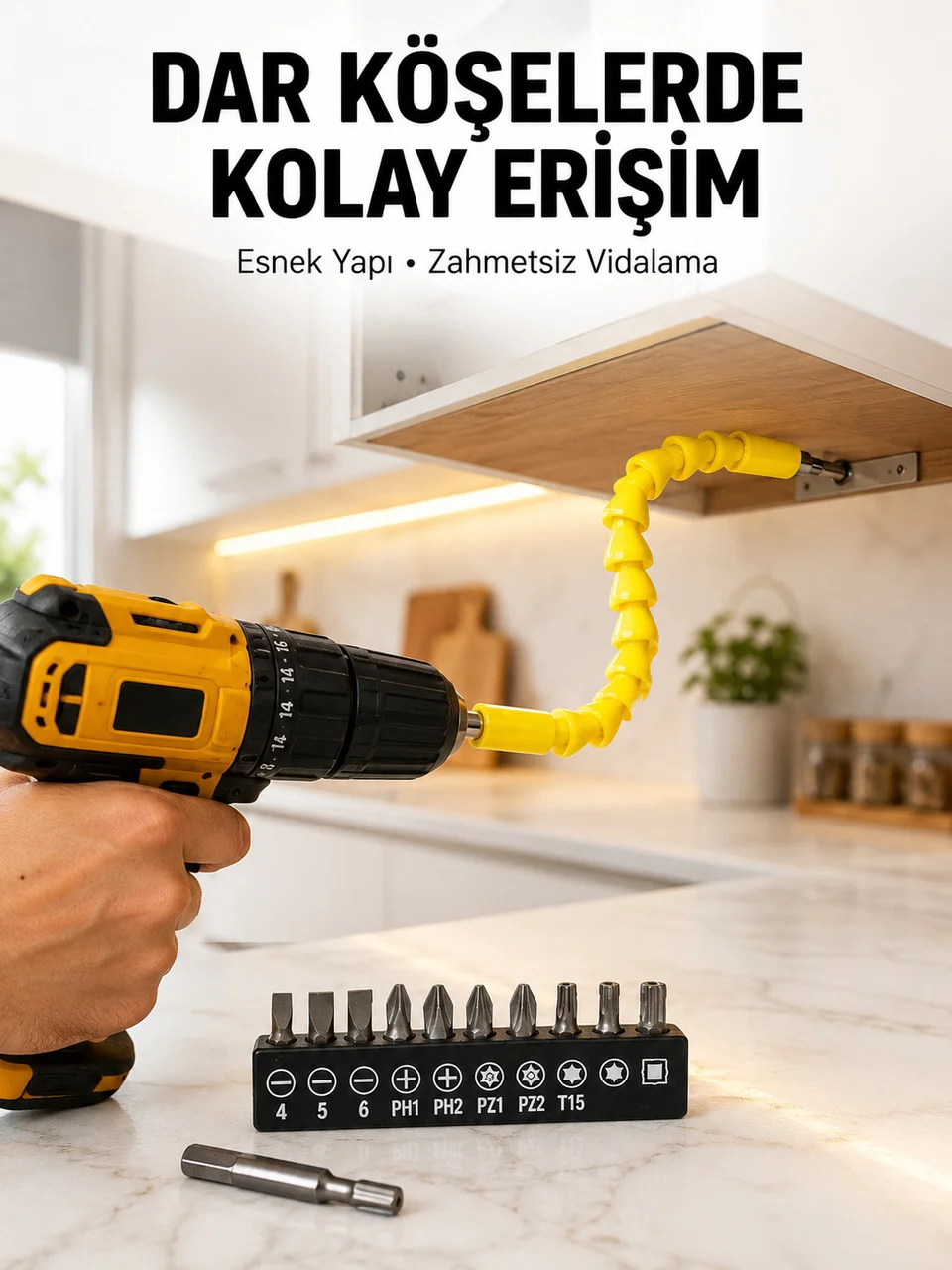 12 Li Akrobat Bits Vidalama Seti Esnek Uç Çok Yönlü Kullanım Yeni Nesil - Lisinya