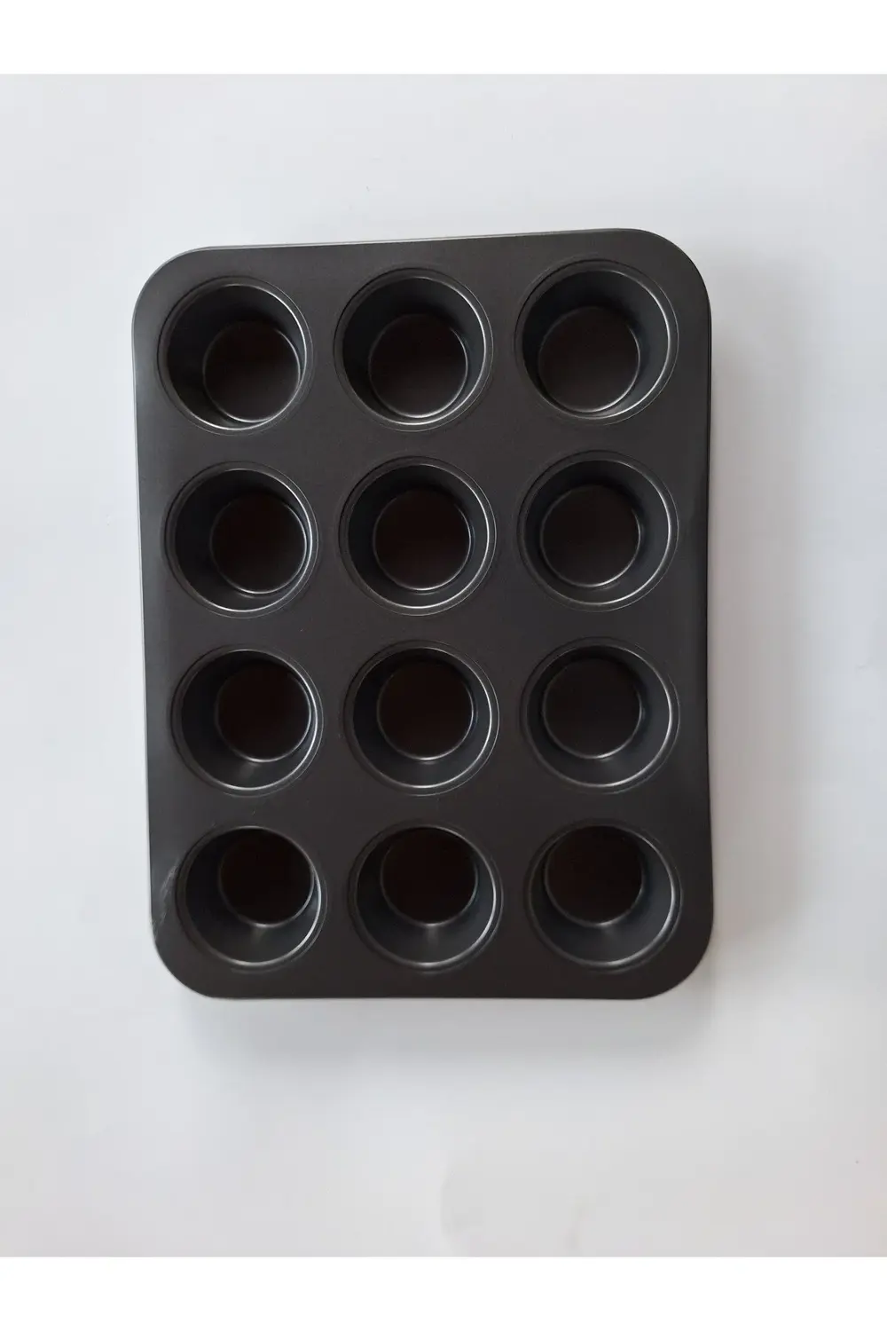 12 Li Muffin Kek Kalıbı içi karbon çelik dışı teflon kaplama 26x3