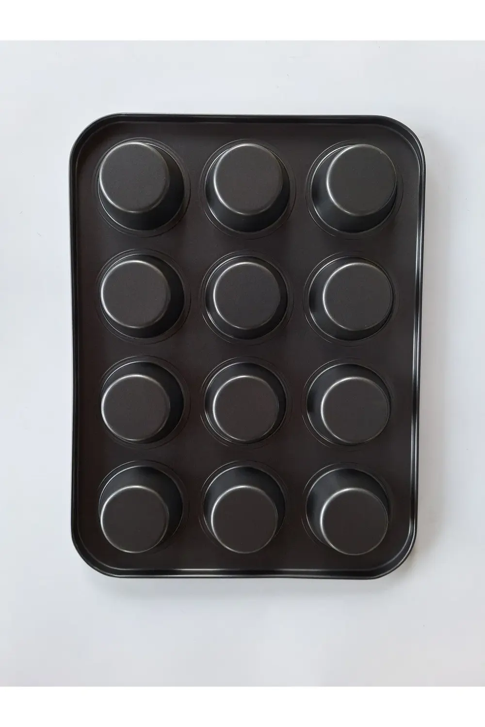 12 Li Muffin Kek Kalıbı içi karbon çelik dışı teflon kaplama 26x3