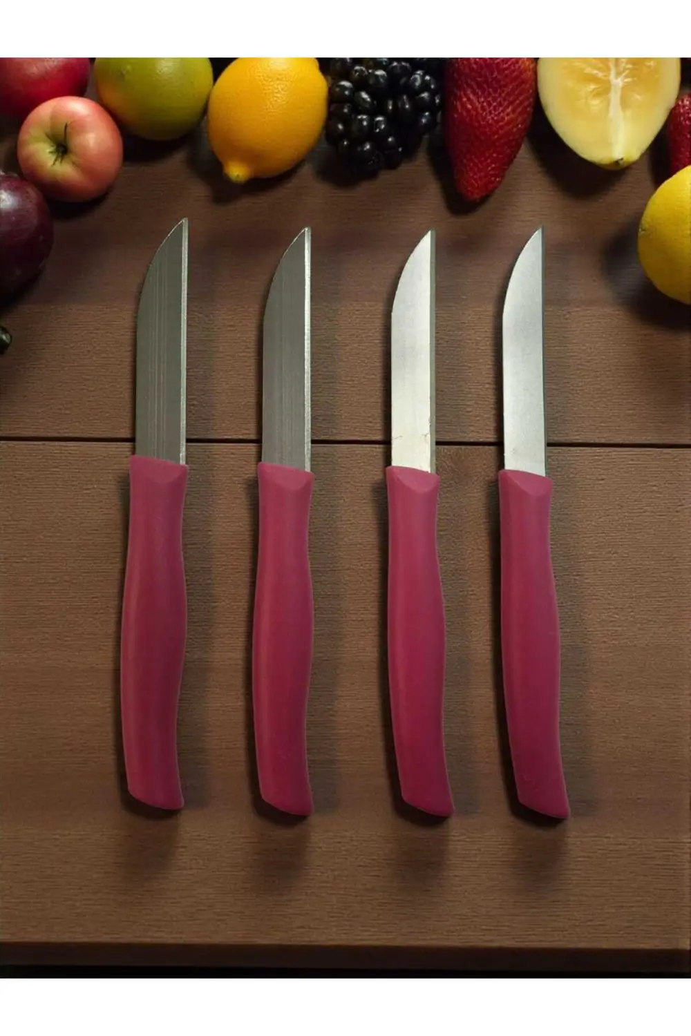 12 Li Paslanmaz Çelik Sebze Ve Meyve Bıçağı Pembe