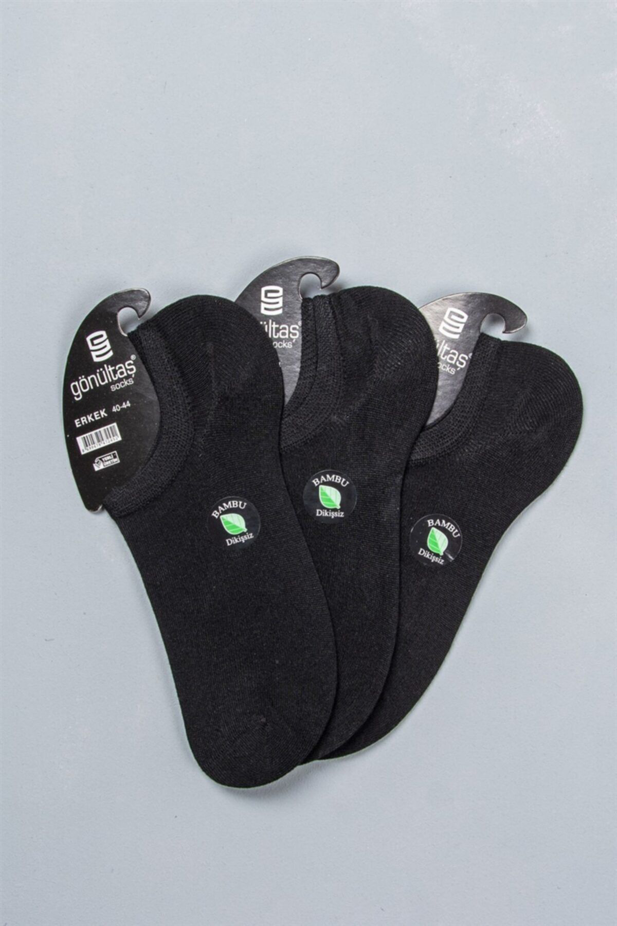 Gönültaş 12 Li Siyah Erkek Bambu Dikişsiz Sneaker Babet Çorap