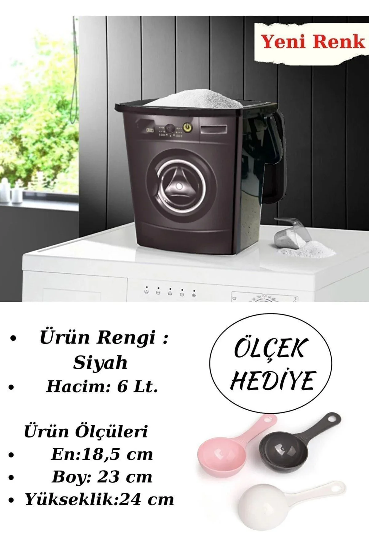 12 Litre Dekoratif Deterjanlık Deterjan Kutusu Deterjan Kabı - 6 6l Makine Şekilli