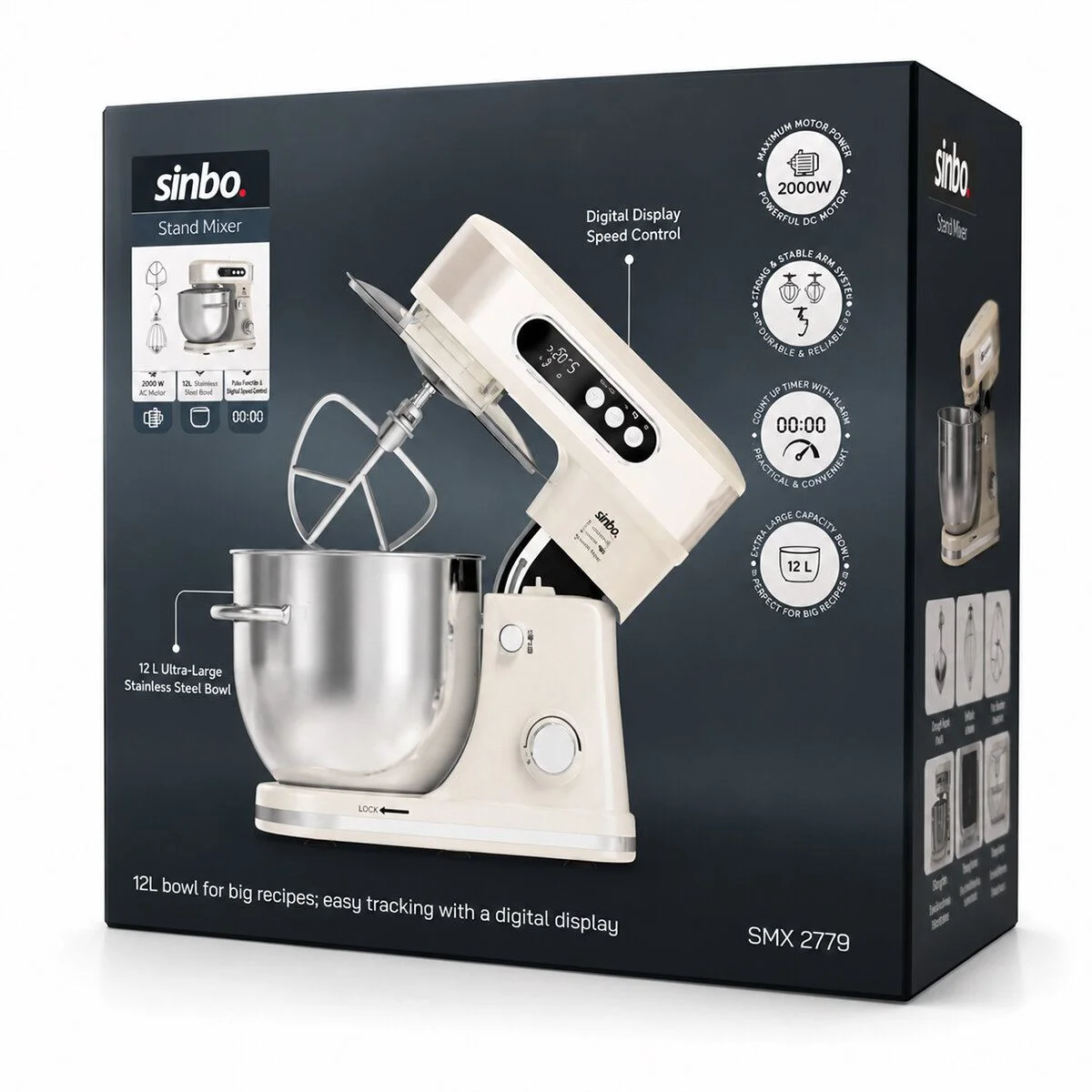 12 Litre Kapasiteli 8 Hızlı Standlı Mikser ve Blender Seti