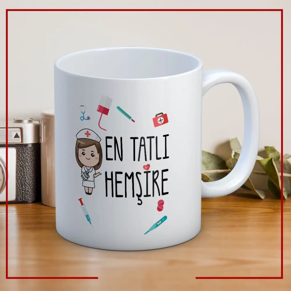 12 Mayıs Hemşireler Günü En Tatlı Hemşire Baskılı Kupa Bardak 12 Mayıs Hemşireler Günü En Tatlı Hemşire Baskılı Kupa Bardak