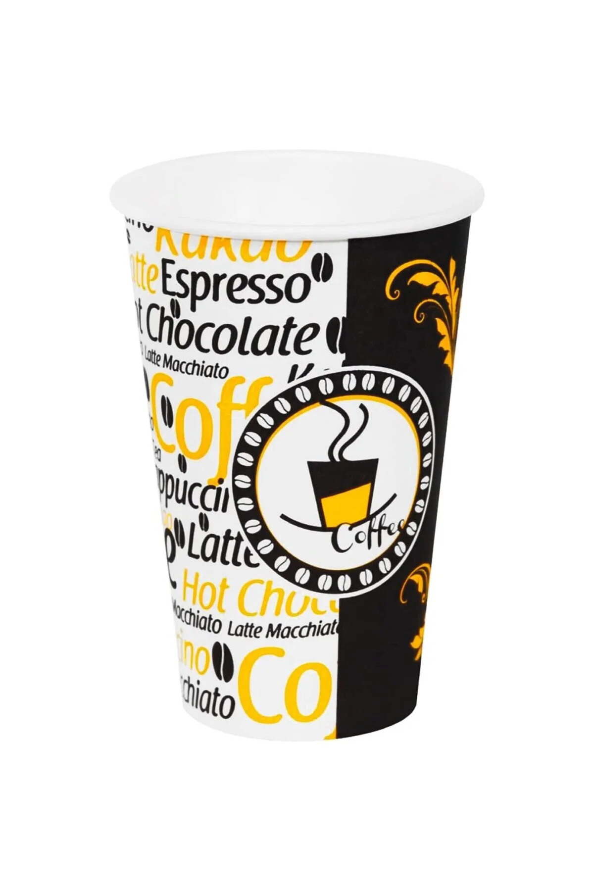 12 Oz Desenli Kalın Karton Bardak, 300 ml Kağıt Bardak Latte ve Mocha Kahve için 80 Adet (300,