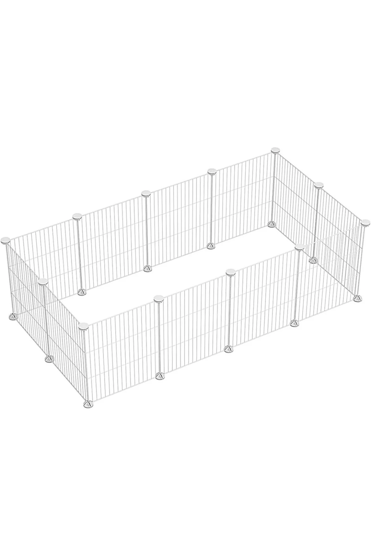 12 Panel Metal Beyaz Renk Evcil Küçük Hayvan Kedi Köpek Kuş Evi K