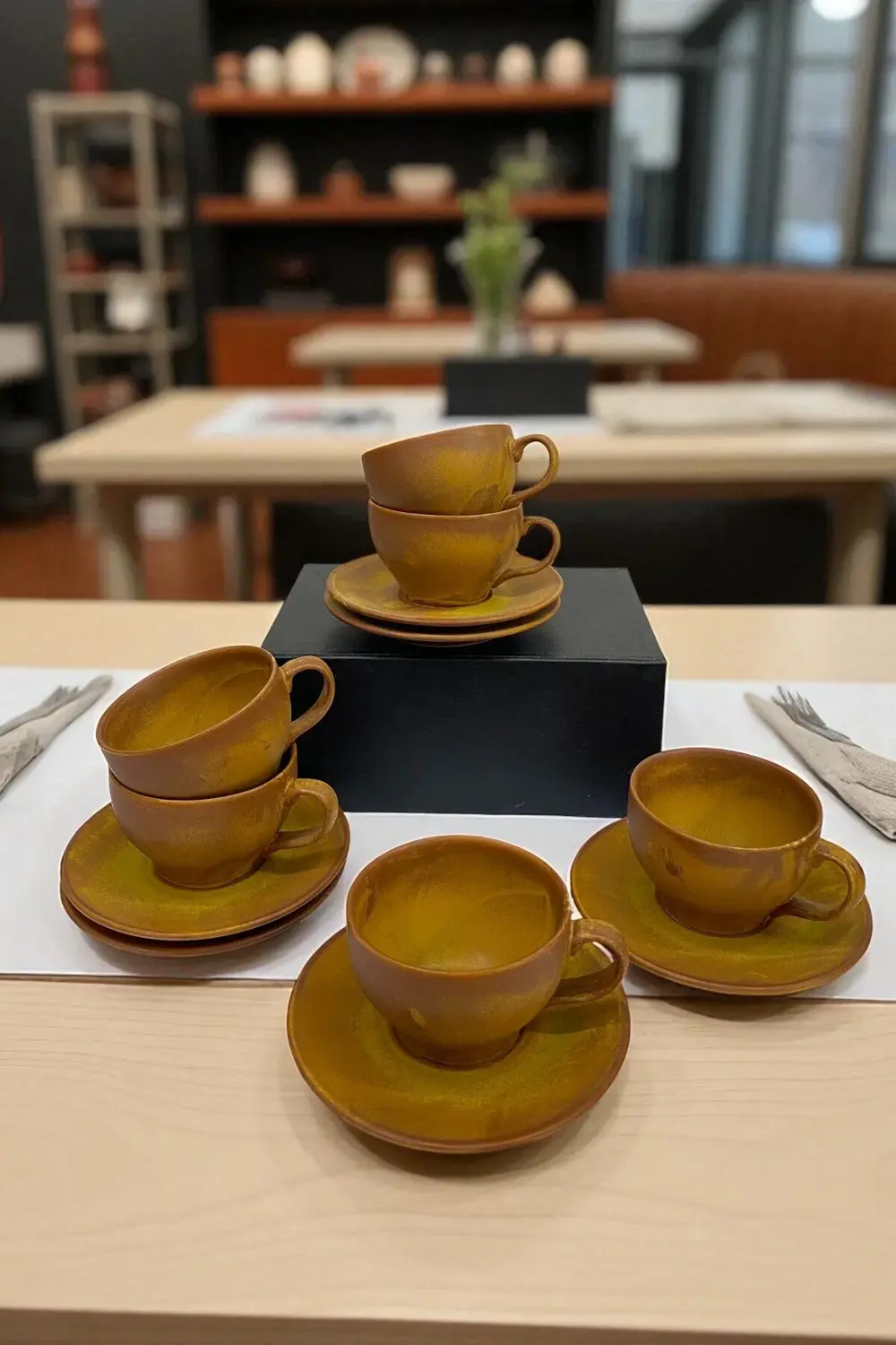 12 Parça 6 Kişilik Porselen Çay-Kahve-Cappucino Fincan Seti Savan