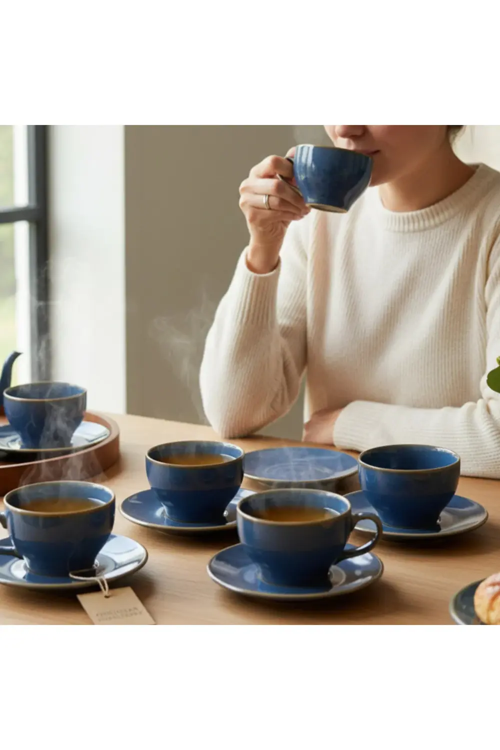 İrea Porselen 12 Parça 6 Kişilik Porselen Çay-Kahve-Cappucino Fincan Seti