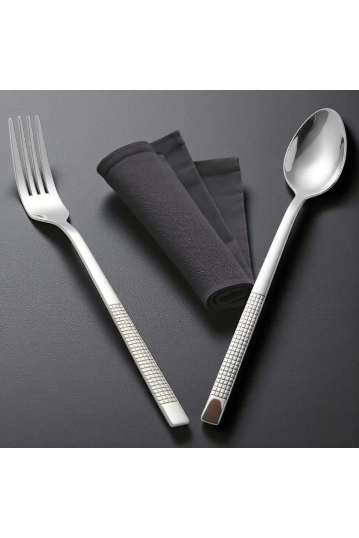 12 Parça 6 Kişilik Yemek Kaşığı Yemek Çatalı Hasır Model 18/0