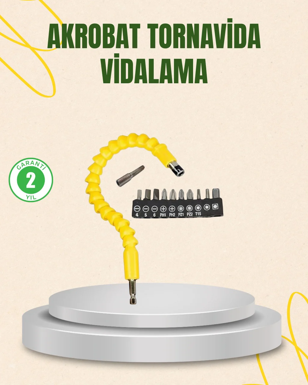 12 Parça Akrobat Vidalama Uç Seti Esnek Dar Alan Kullanım - Lisinya