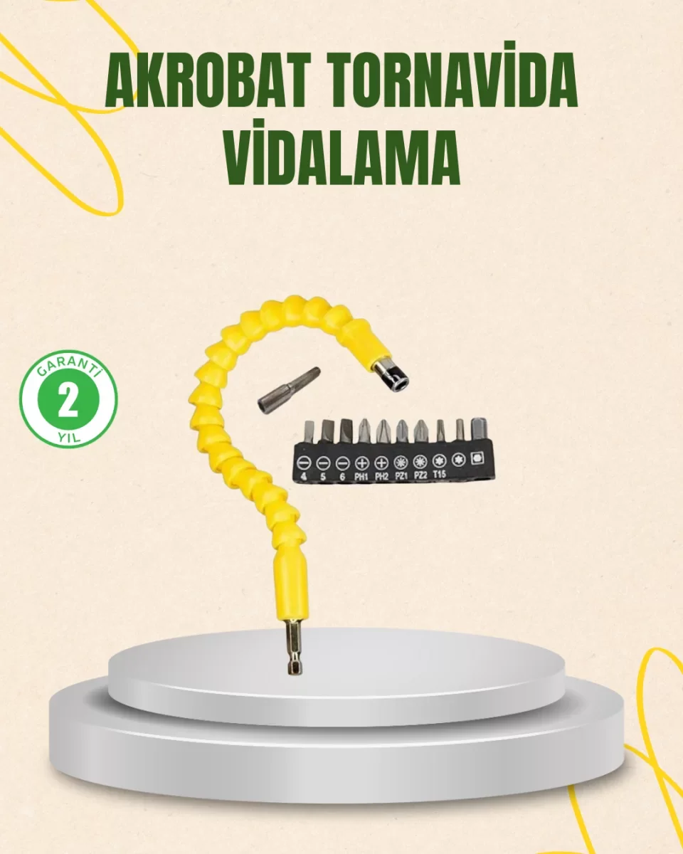 12 Parça Akrobat Vidalama Uç Seti Esnek Dar Alan Kullanım - Lisinya