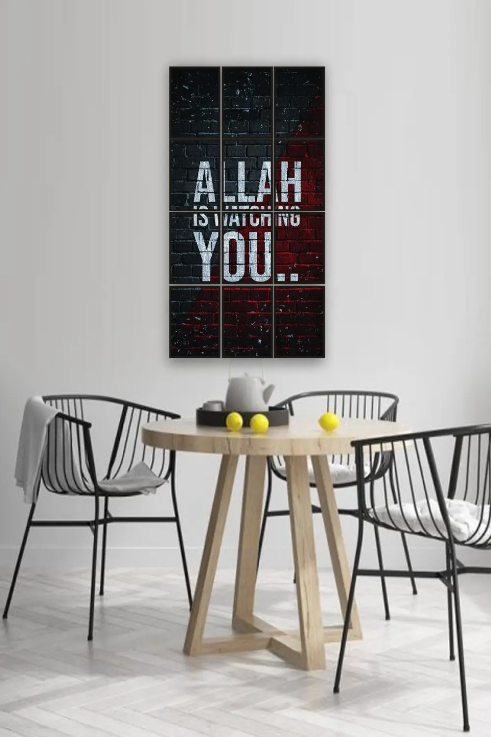 12 parça Allah is watching you Çerçeve Görünümlü Mdf tablo Duvar 