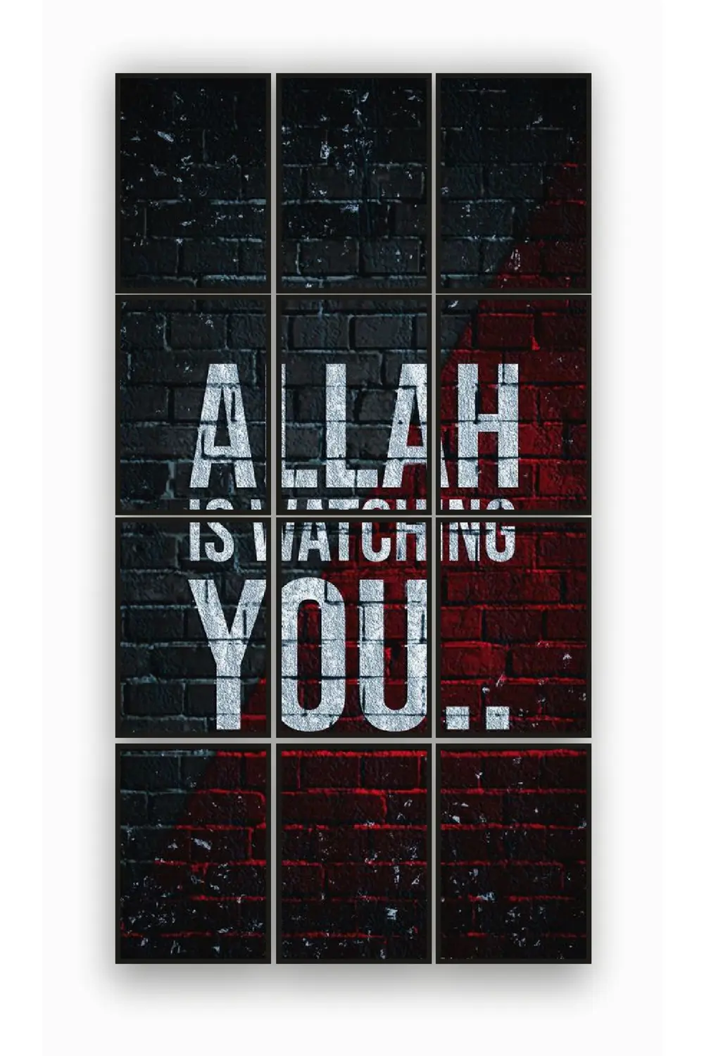 12 parça Allah is watching you Çerçeve Görünümlü Mdf tablo Duvar 