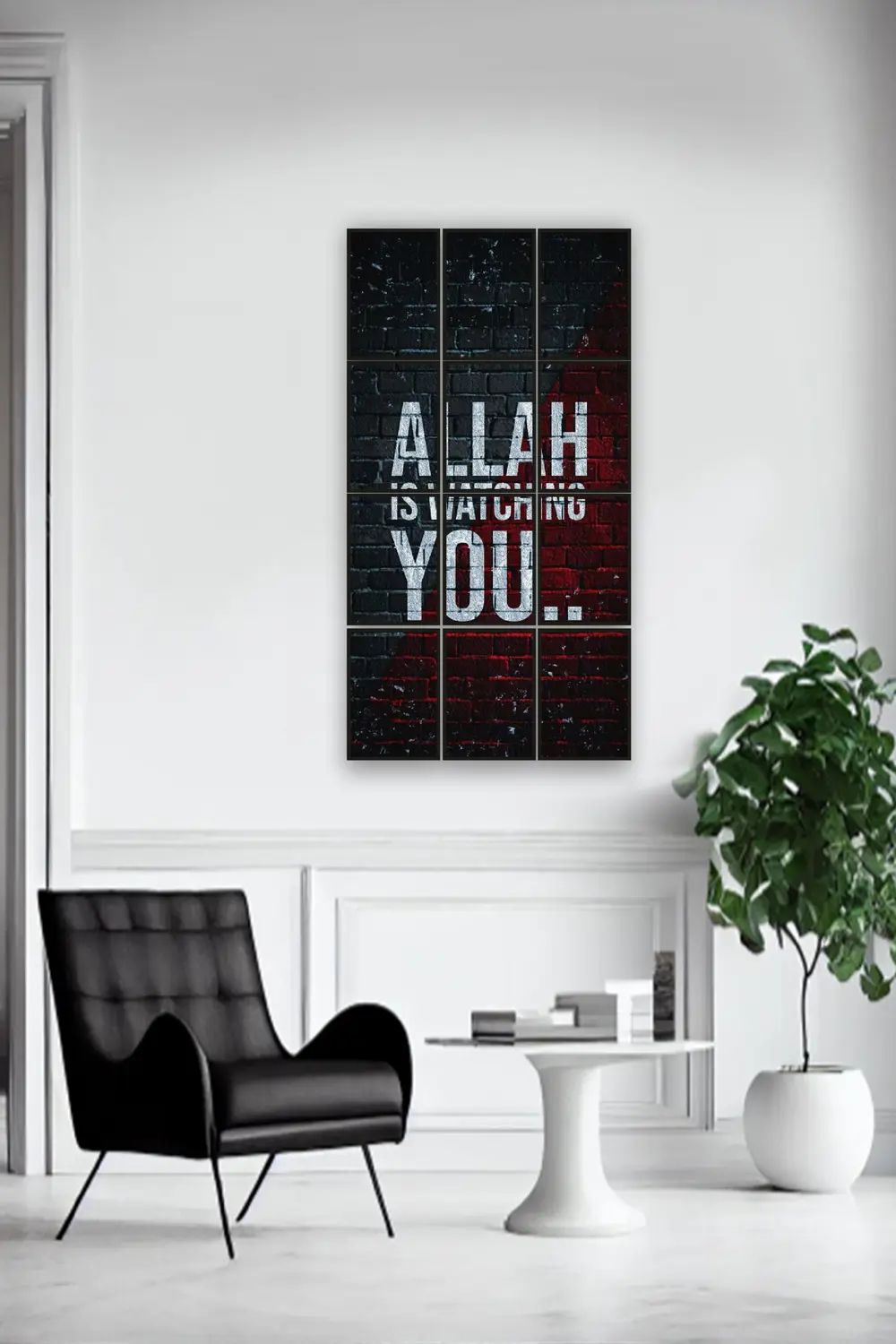 12 parça Allah is watching you Çerçeve Görünümlü Mdf tablo Duvar 
