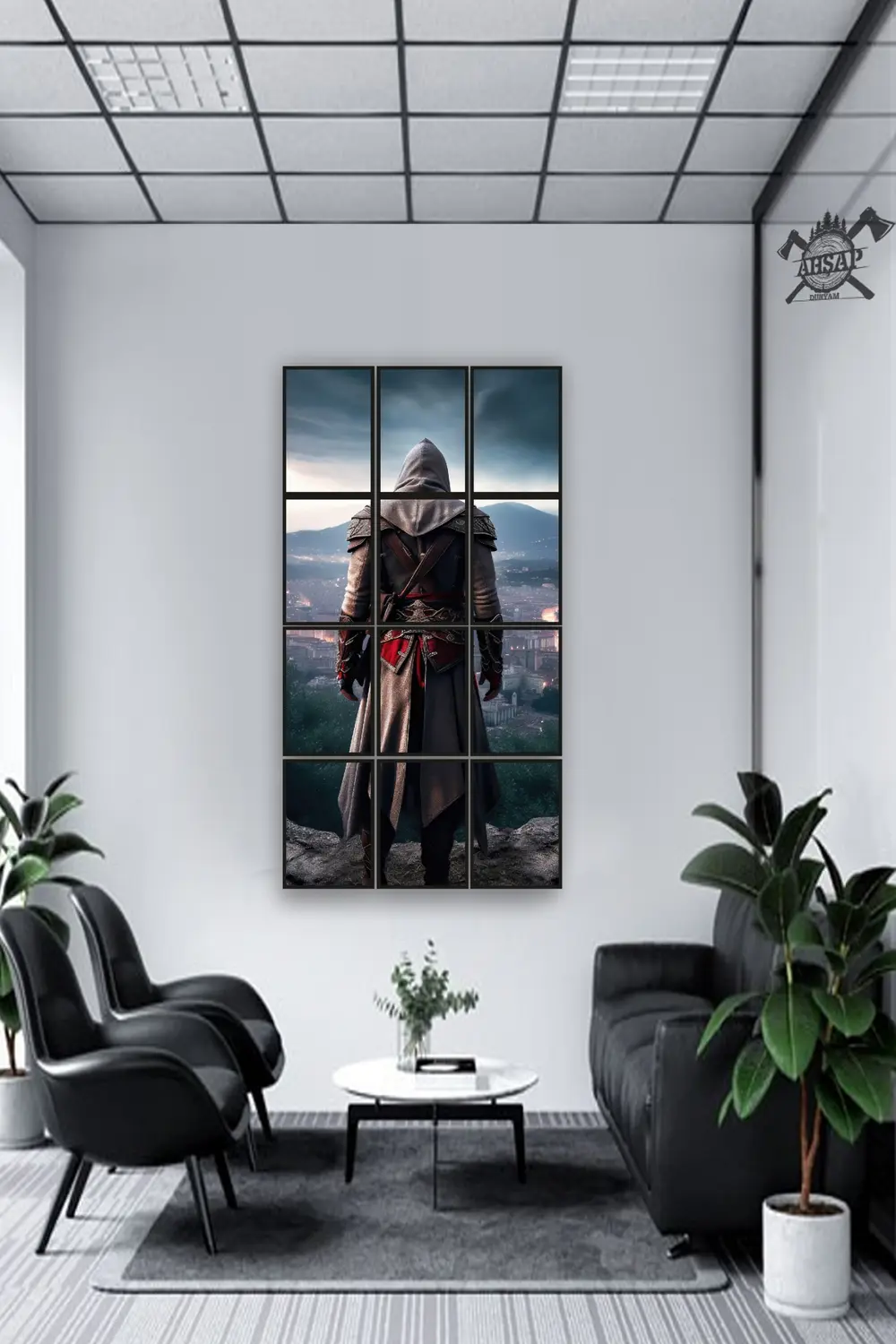 12 parça Assassin's Creed Çerçeve Görünümlü Mdf tablo Duvar Süsü 