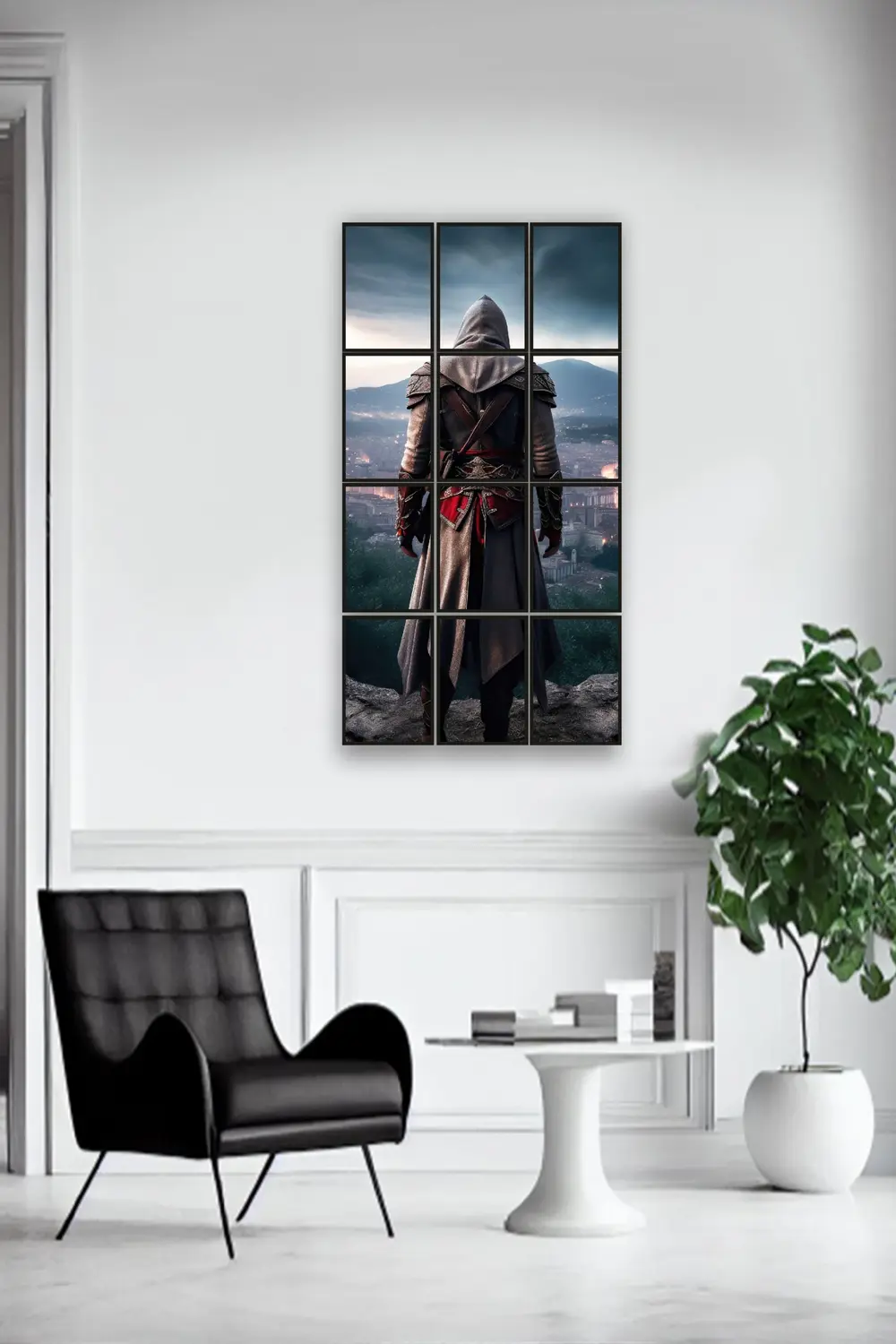 12 parça Assassin's Creed Çerçeve Görünümlü Mdf tablo Duvar Süsü 